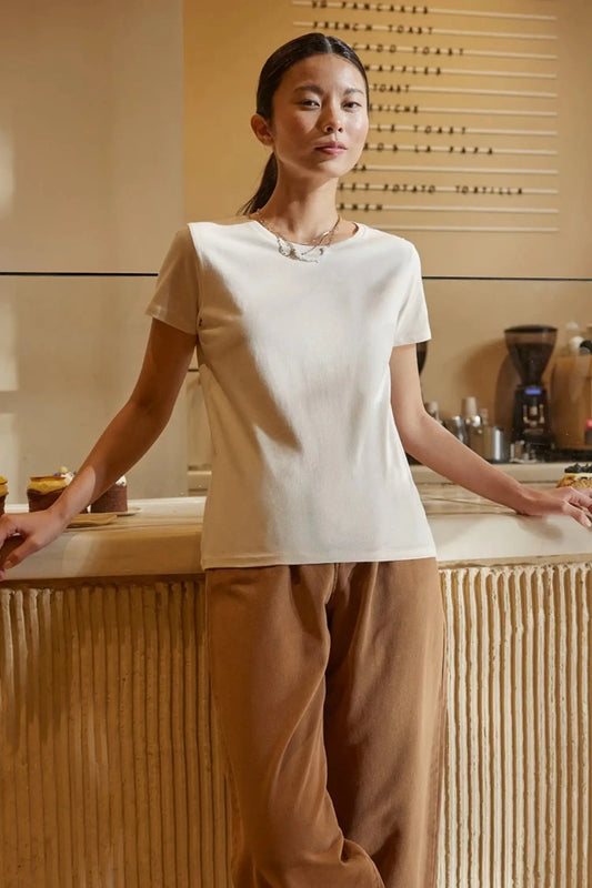 T-shirt Femme - B&C - E190 - 190 g/m² - Beige clair / XS