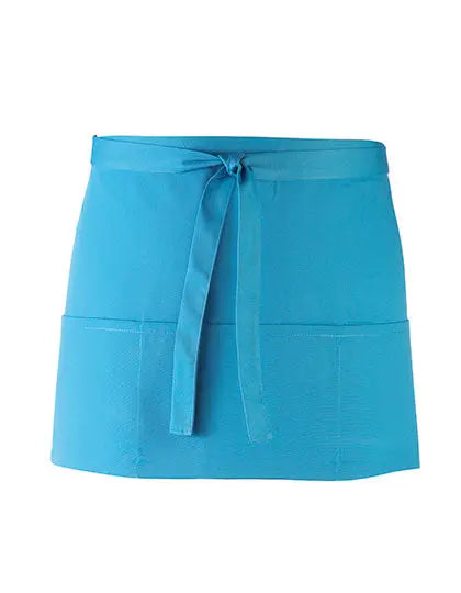 Tablier de cuisine court personnalisable - bleu turquoise