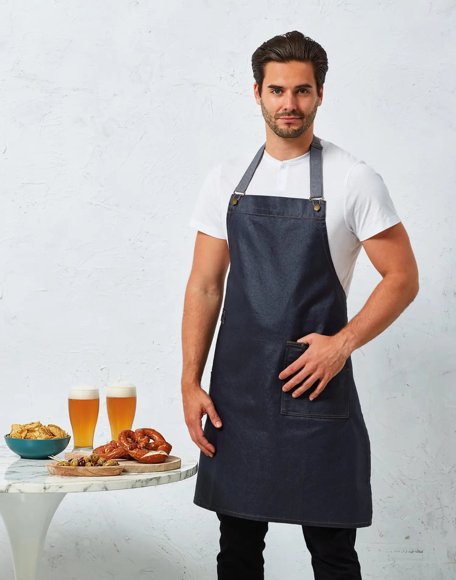 Tablier de cuisine denim avec Finition Acrylique