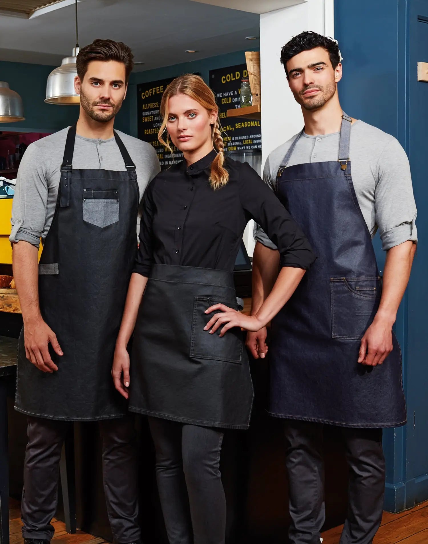 Tablier de cuisine denim avec Finition Acrylique