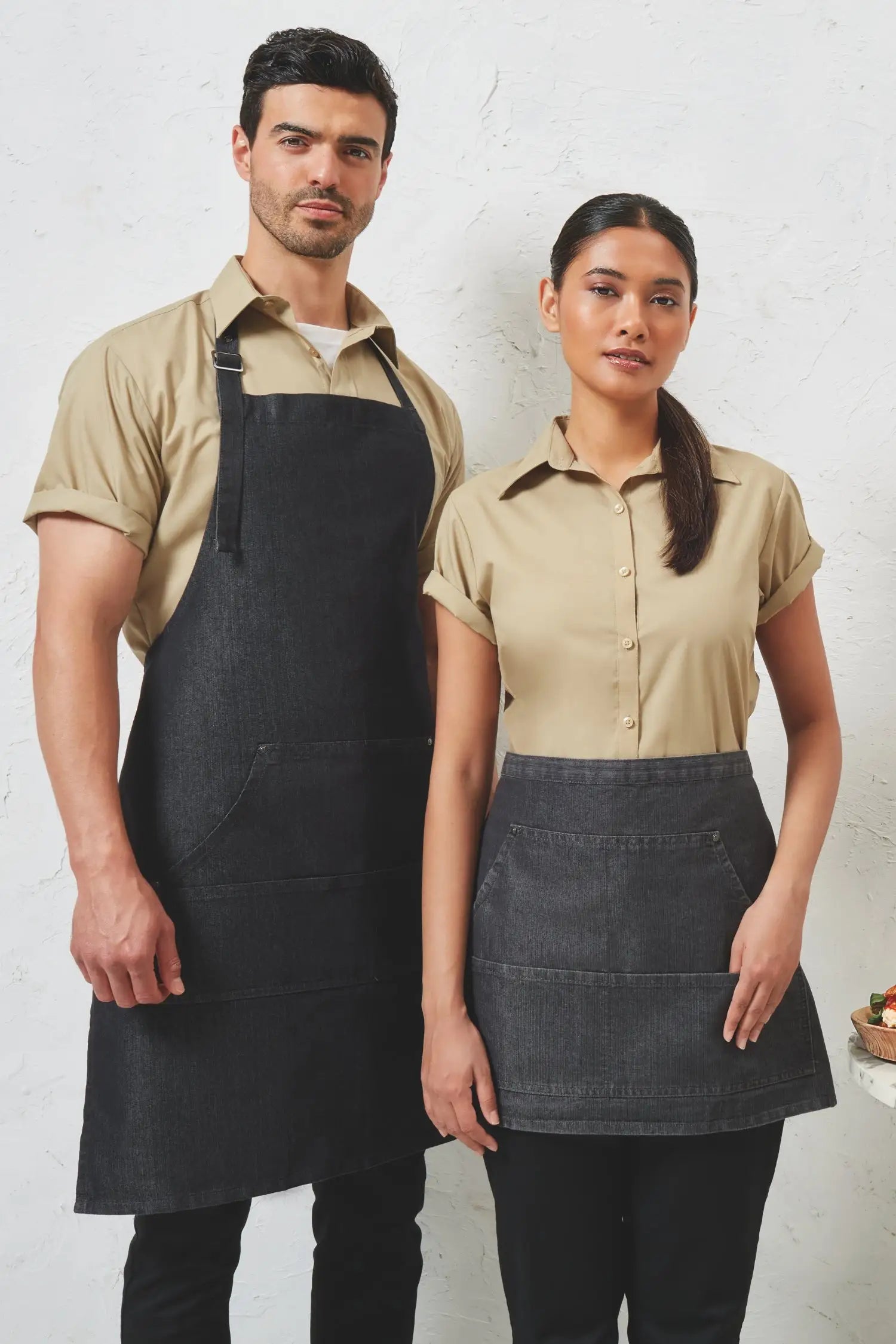 Tablier de cuisine Denim Pro avec Couture Contrastée