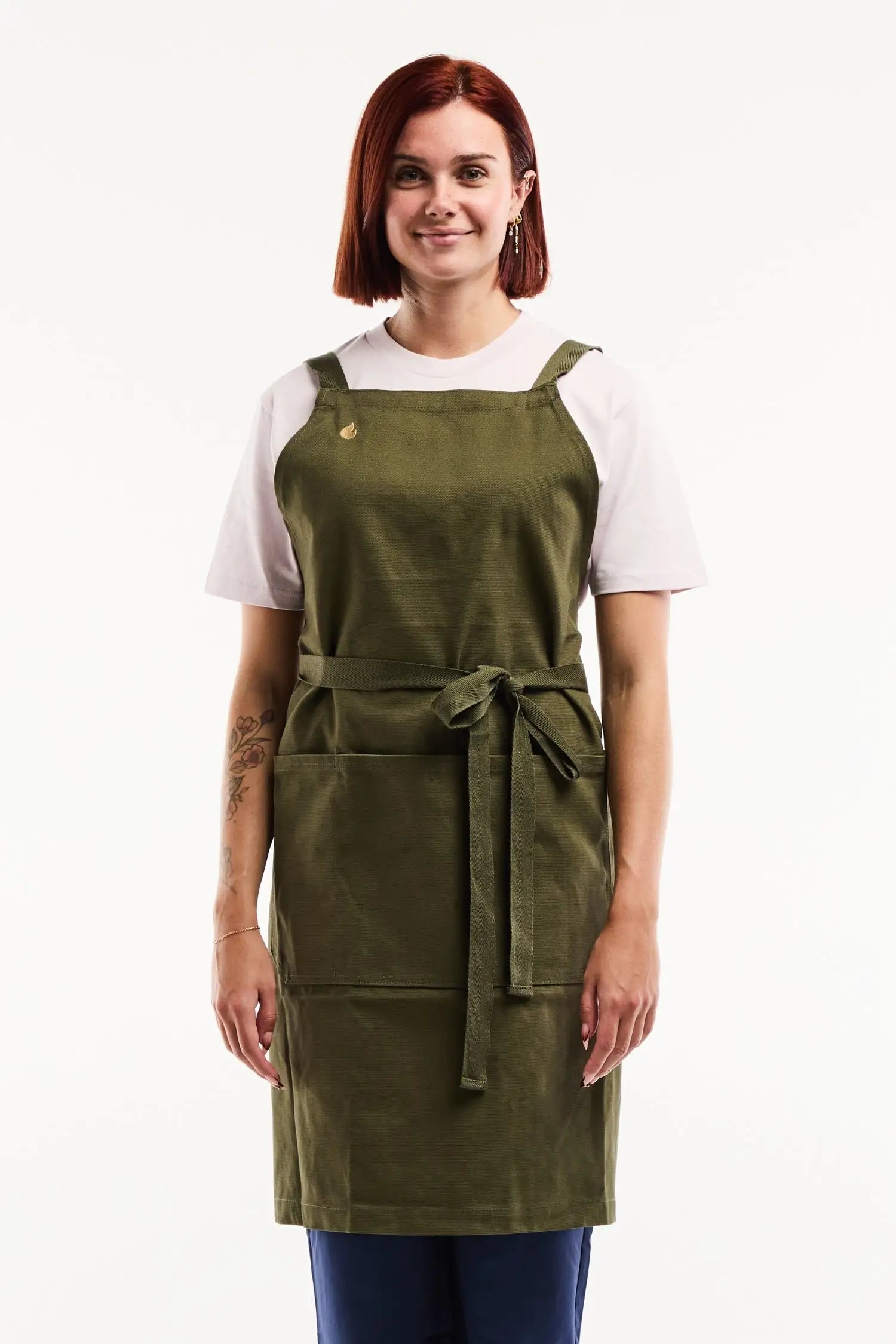 Tablier de cuisine Flamme – 100% Coton Épais signé Unichef - Vert Mat