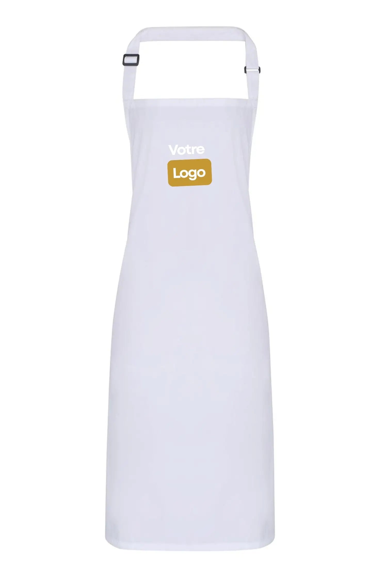Tablier de cuisine imperméable personnalisé à bavette - Blanc