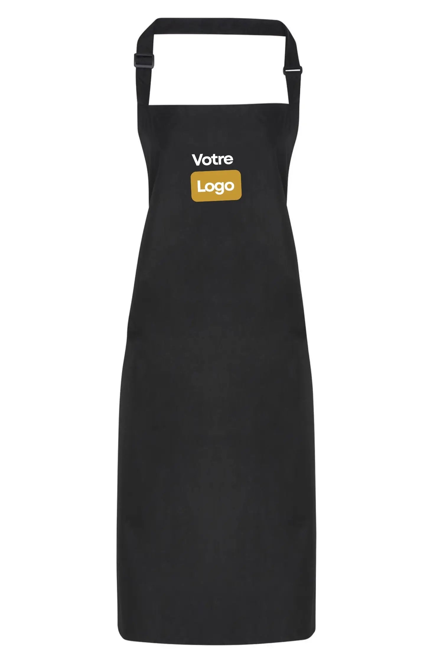 Tablier de cuisine imperméable personnalisé à bavette - Noir