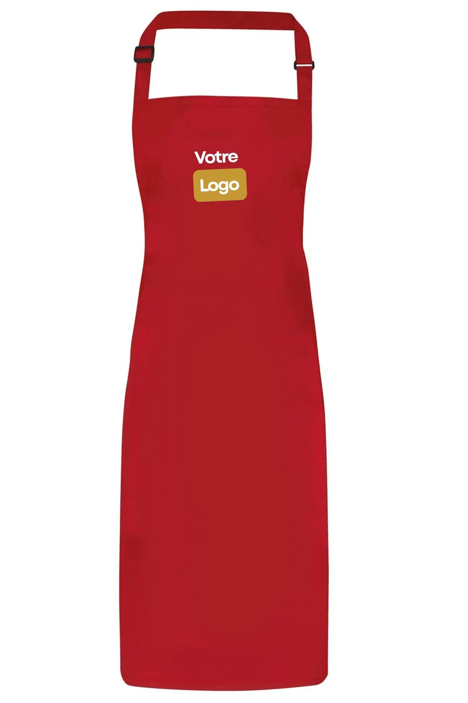 Tablier de cuisine imperméable personnalisé à bavette - Rouge