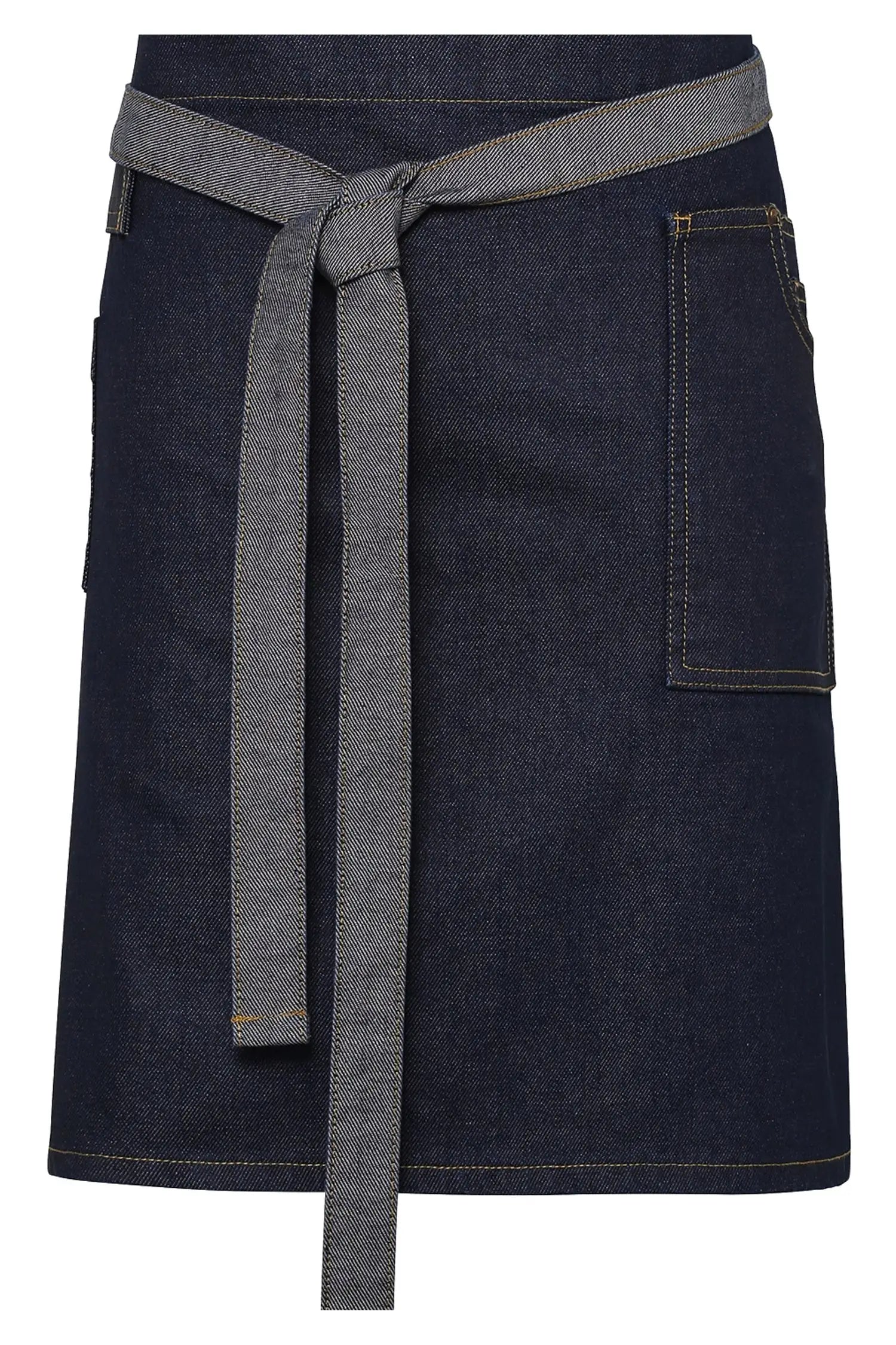 Tablier de cuisine mi-long en Denim - Bleu marine Denim