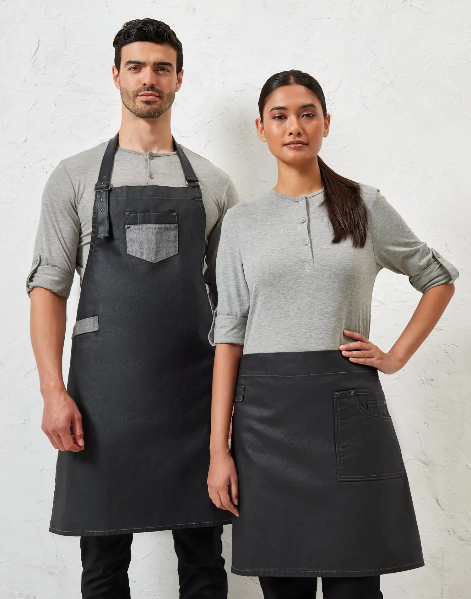 Tablier de cuisine mi-long en Denim