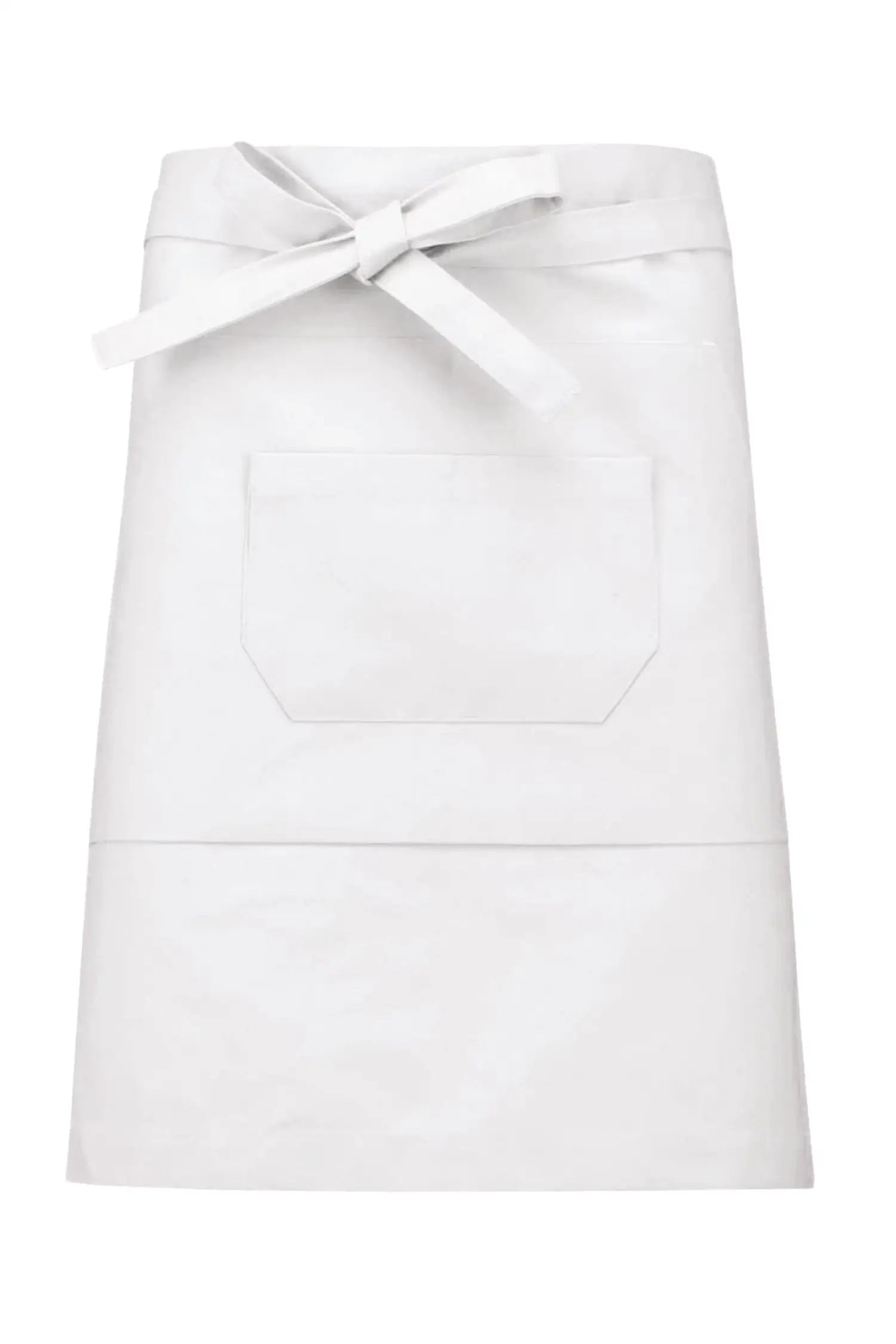 Tablier de cuisine Mi-Long personnalisé avec Double Poche - Blanc