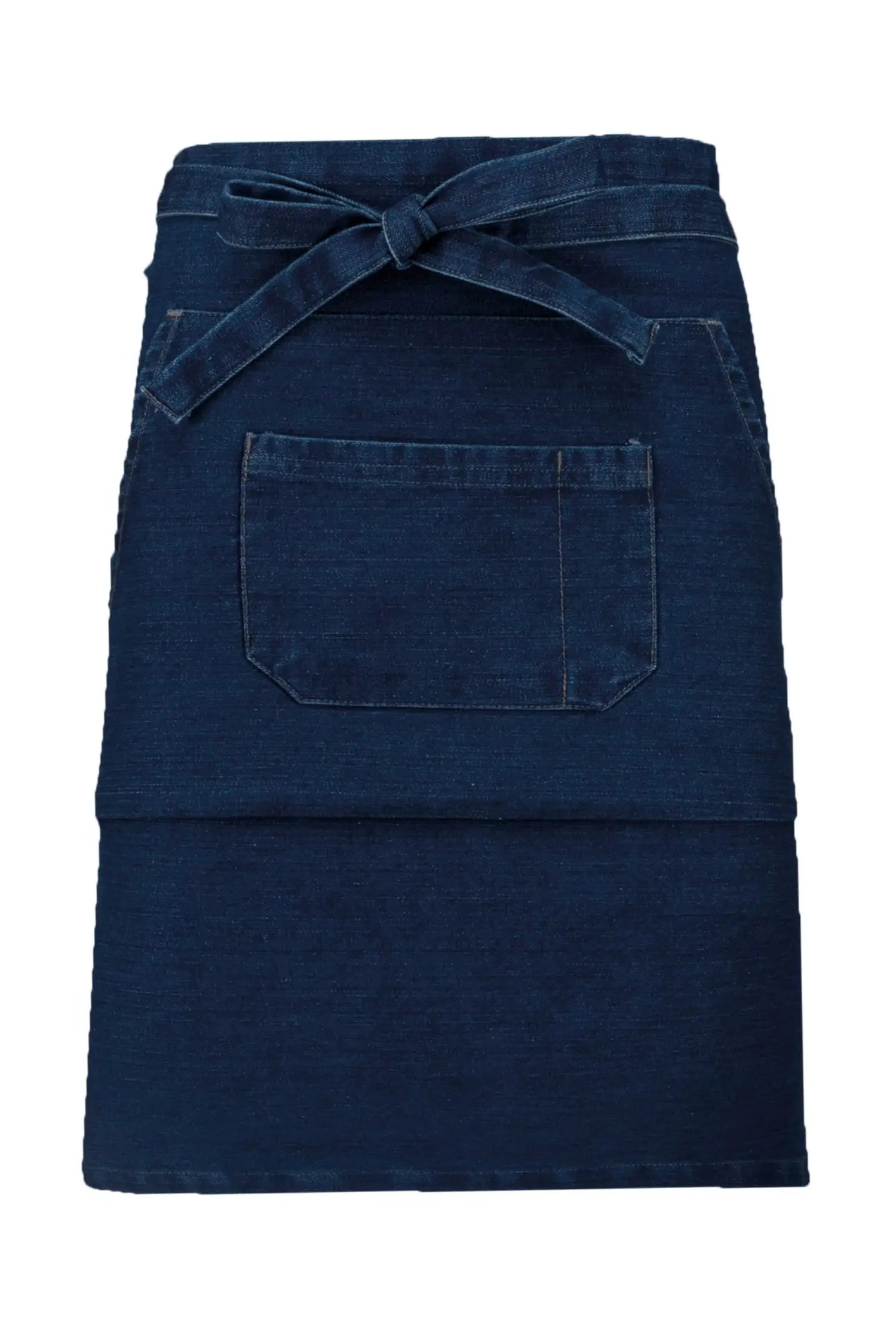 Tablier de cuisine Mi-Long personnalisé avec Double Poche - Bleu denim