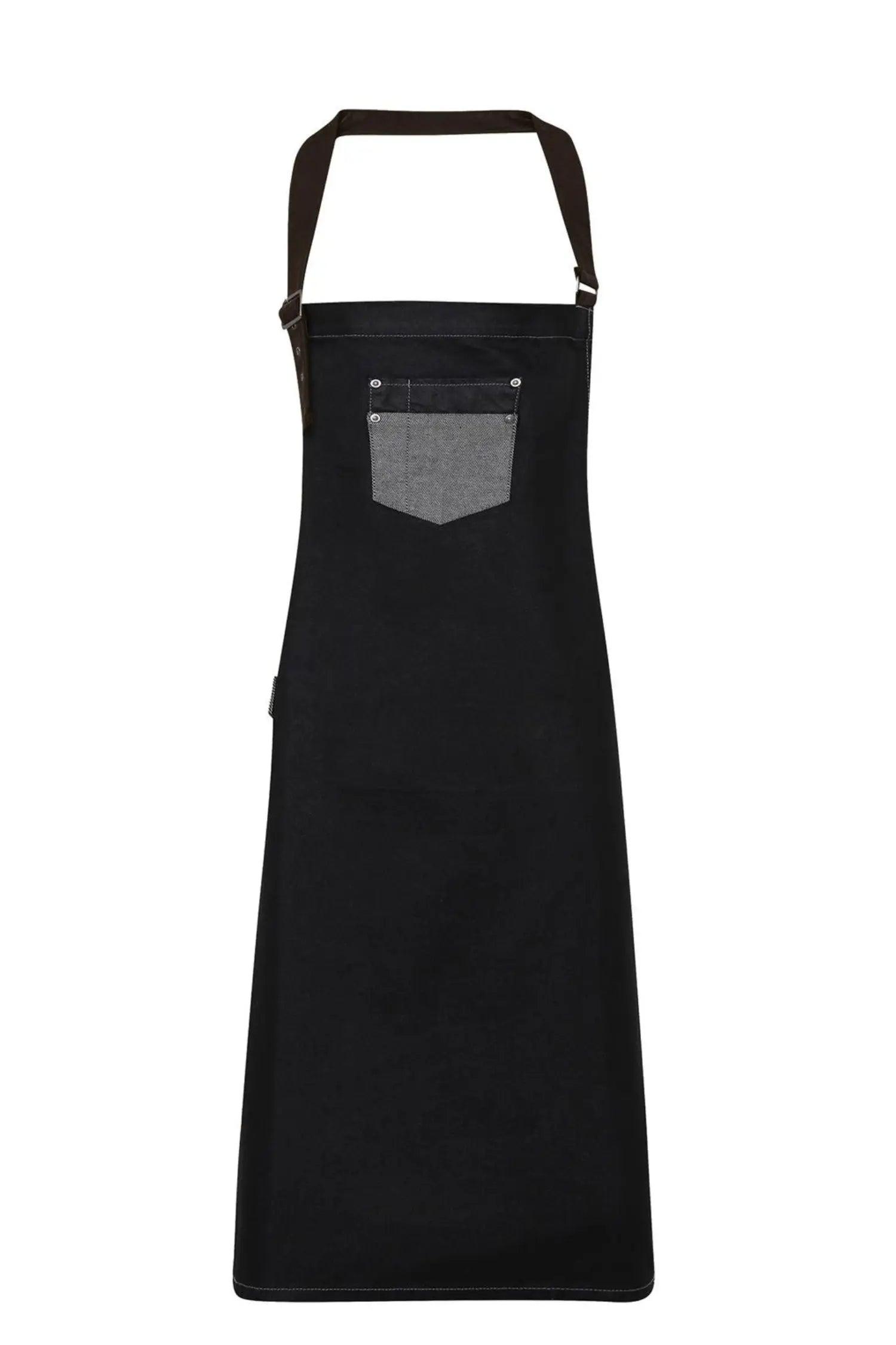 Tablier de cuisine personnalisé à Bavette en Denim Ciré - Style Vintage