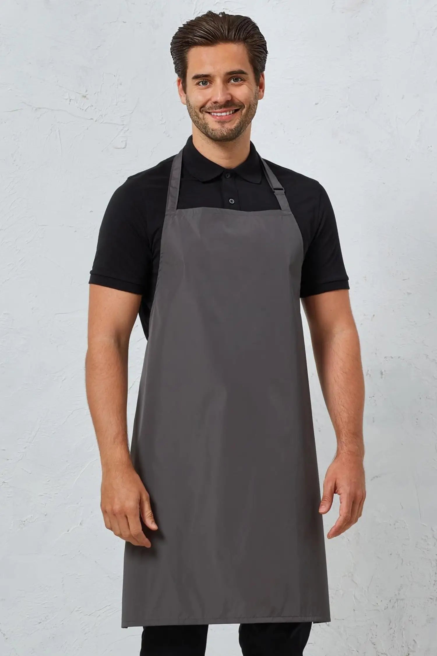 Tablier de cuisine personnalisé à bavette imperméable - Gris
