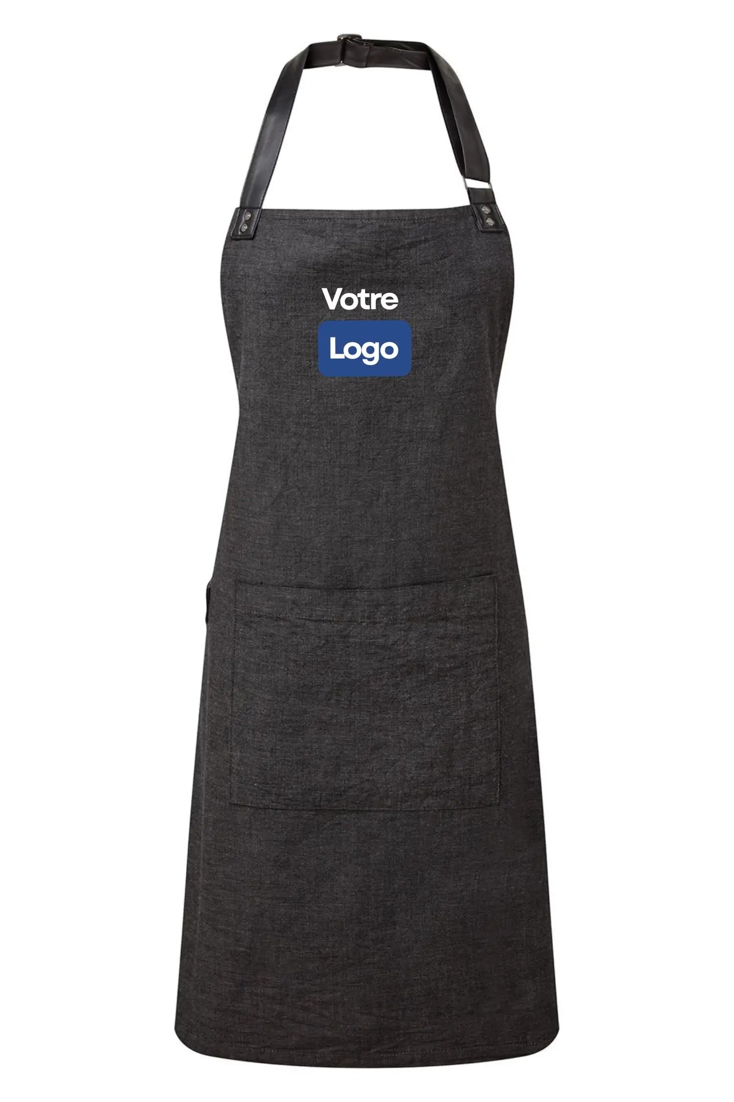 Tablier de cuisine personnalisé à bavette - Noir