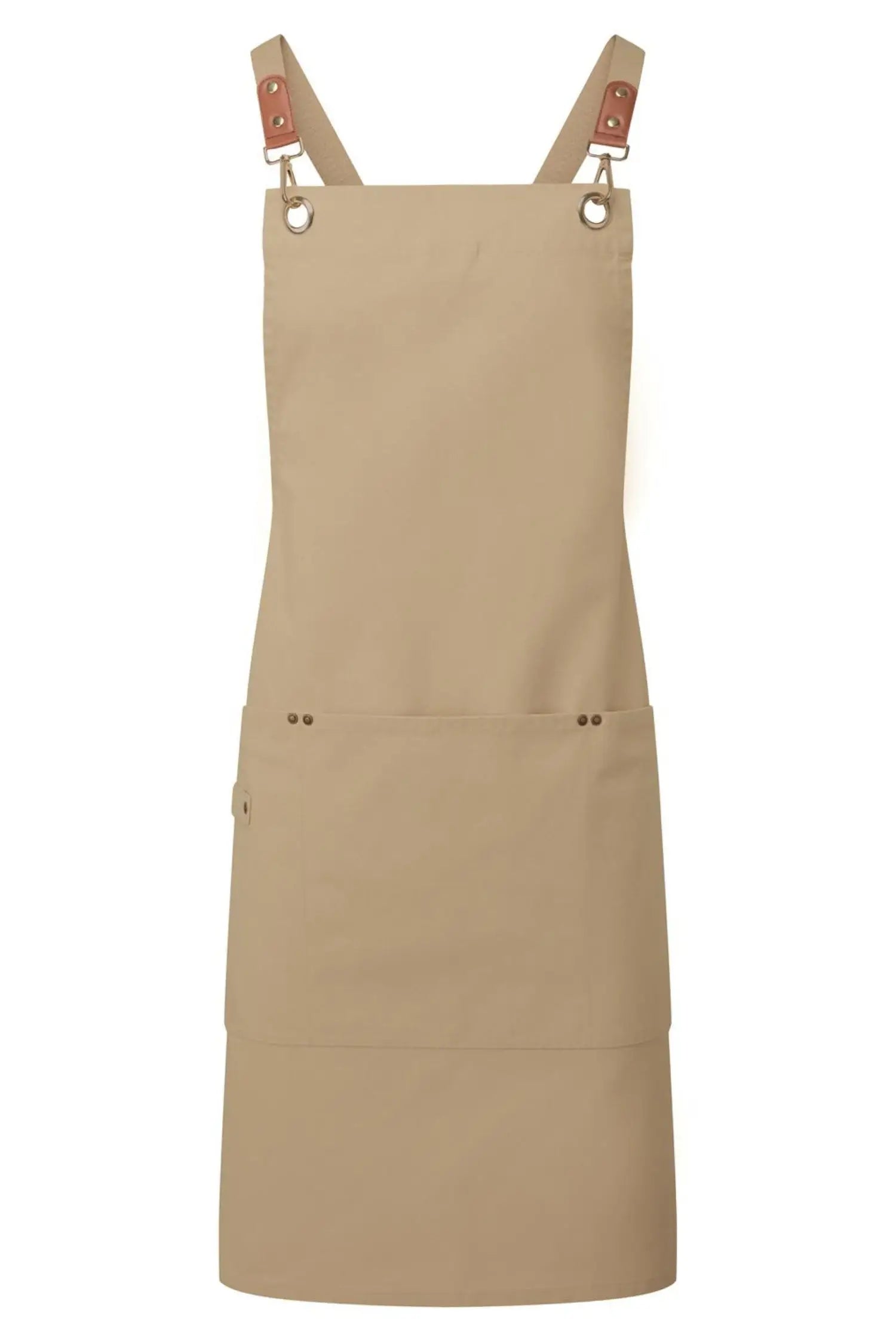 Tablier de cuisine personnalisé Bavette à Bretelles Croisées Clip’n’Clasp - Khaki