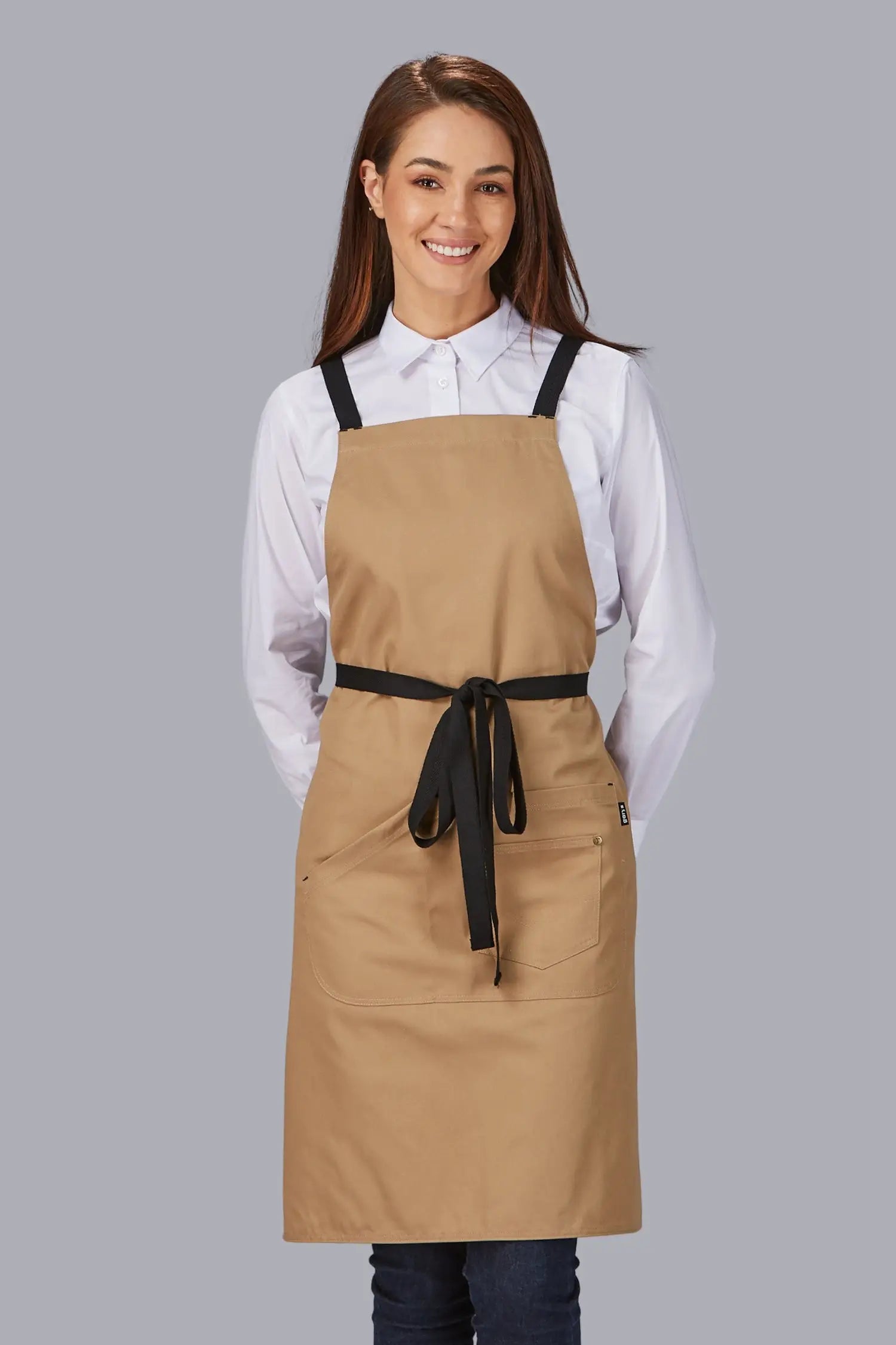 Tablier de cuisine personnalisé bicolore à bavette