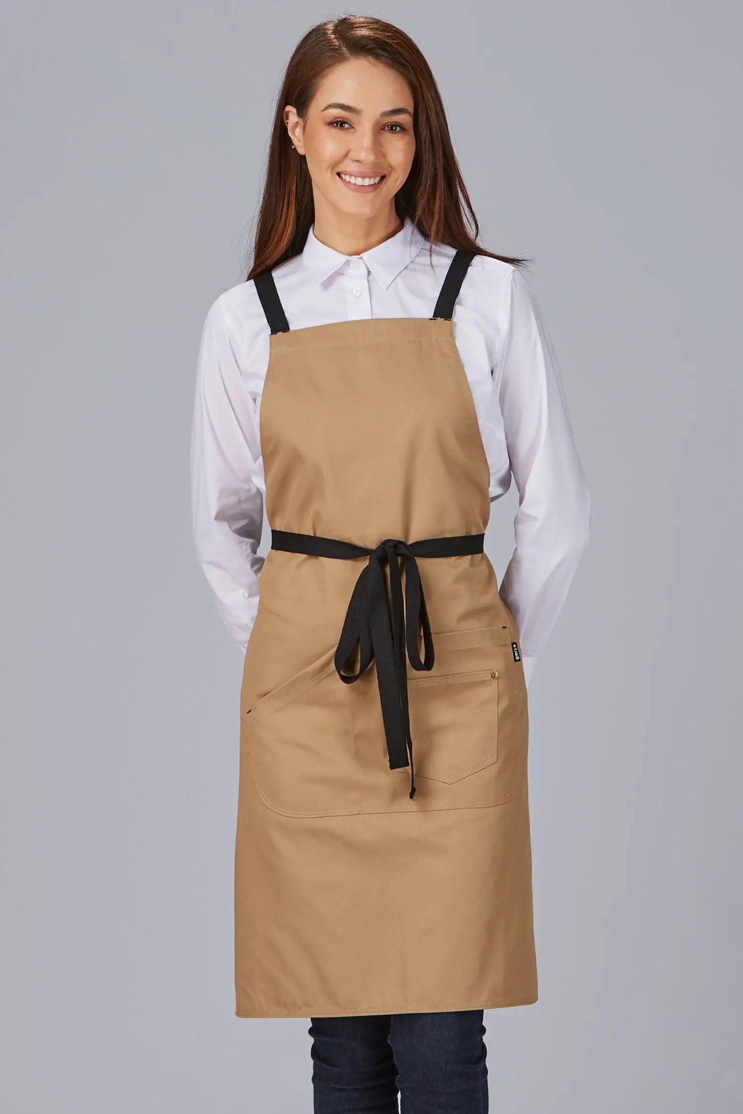 Tablier de cuisine personnalisé bicolore à bavette