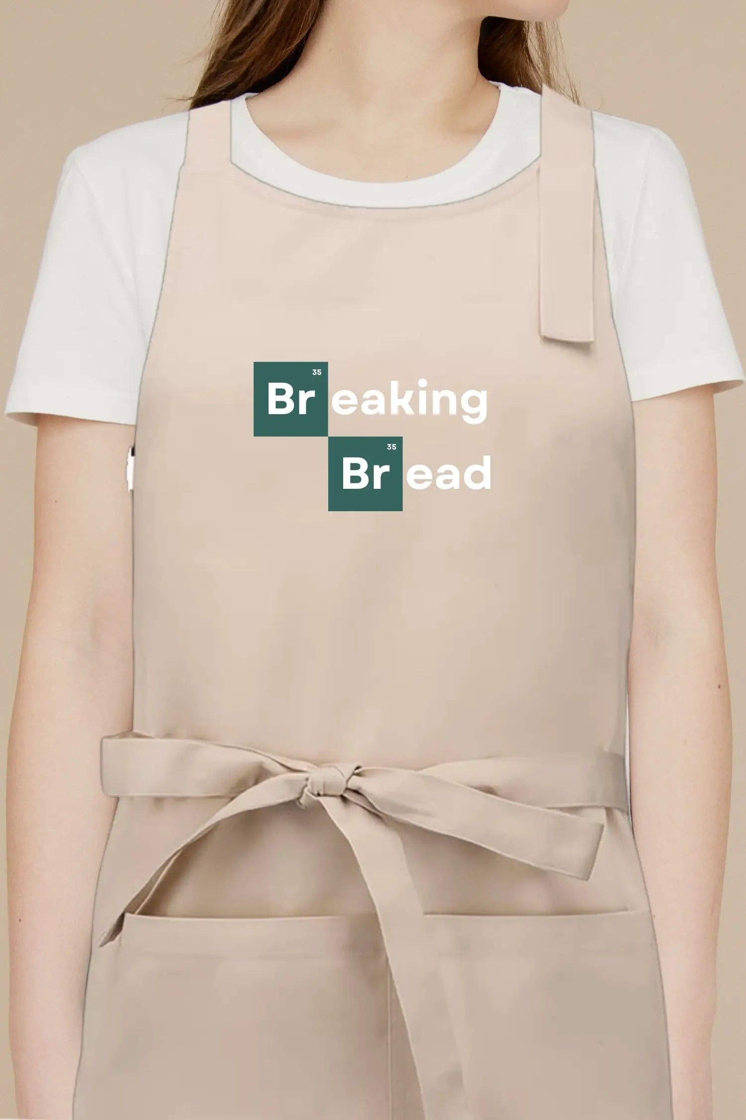 Tablier de cuisine personnalisé “Breaking Bread” - Beige