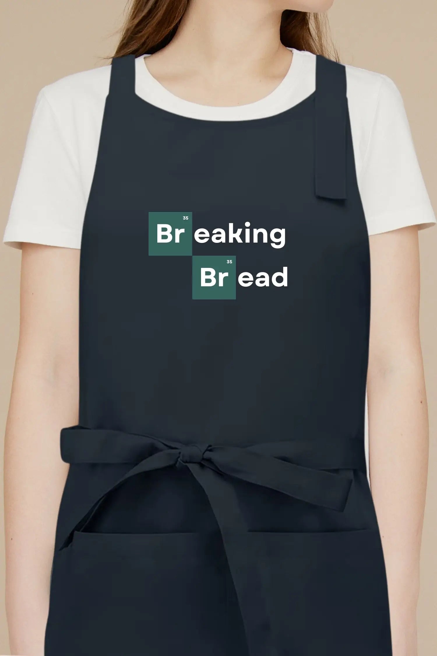 Tablier de cuisine personnalisé “Breaking Bread” - Bleu marine