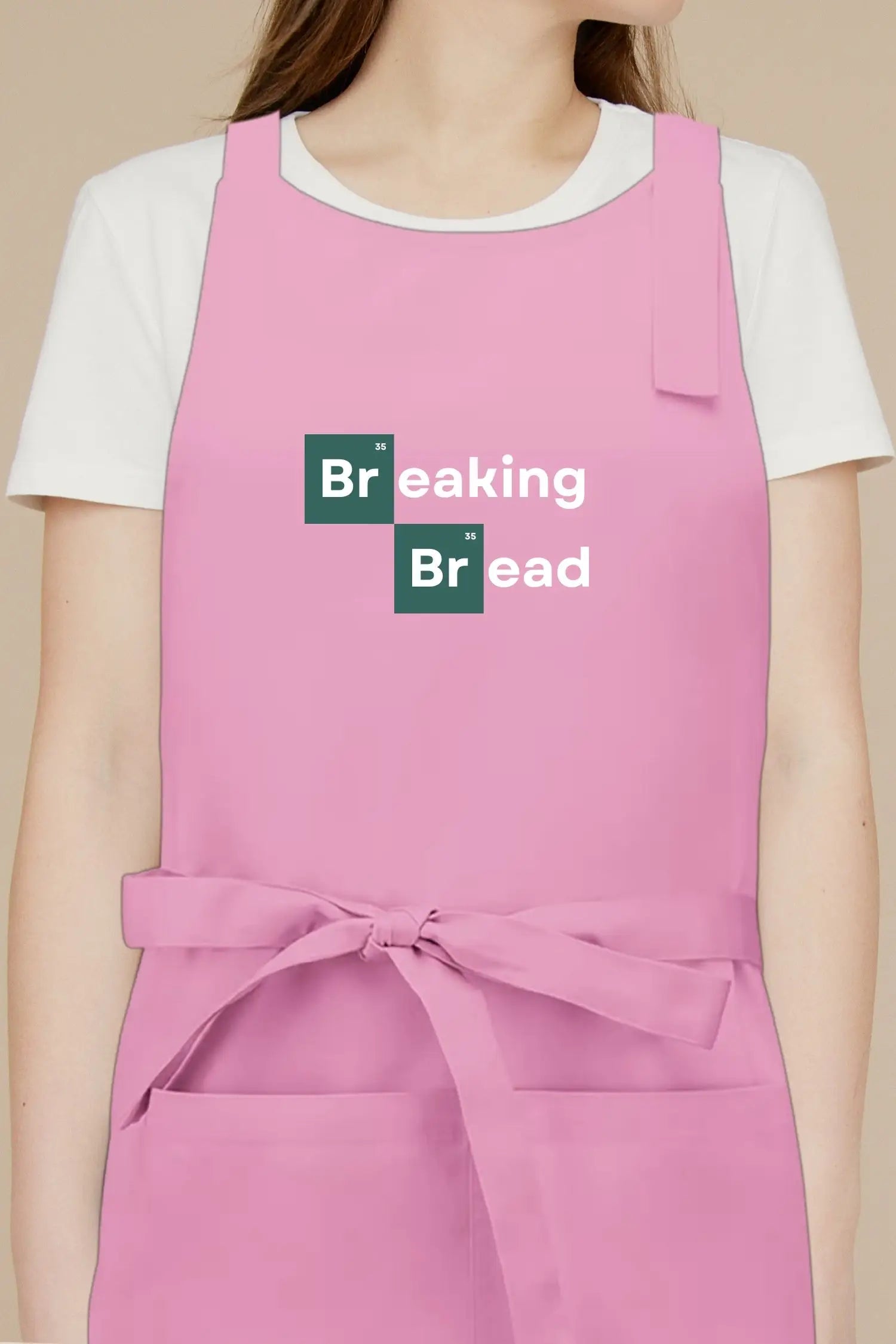 Tablier de cuisine personnalisé “Breaking Bread” - Rose