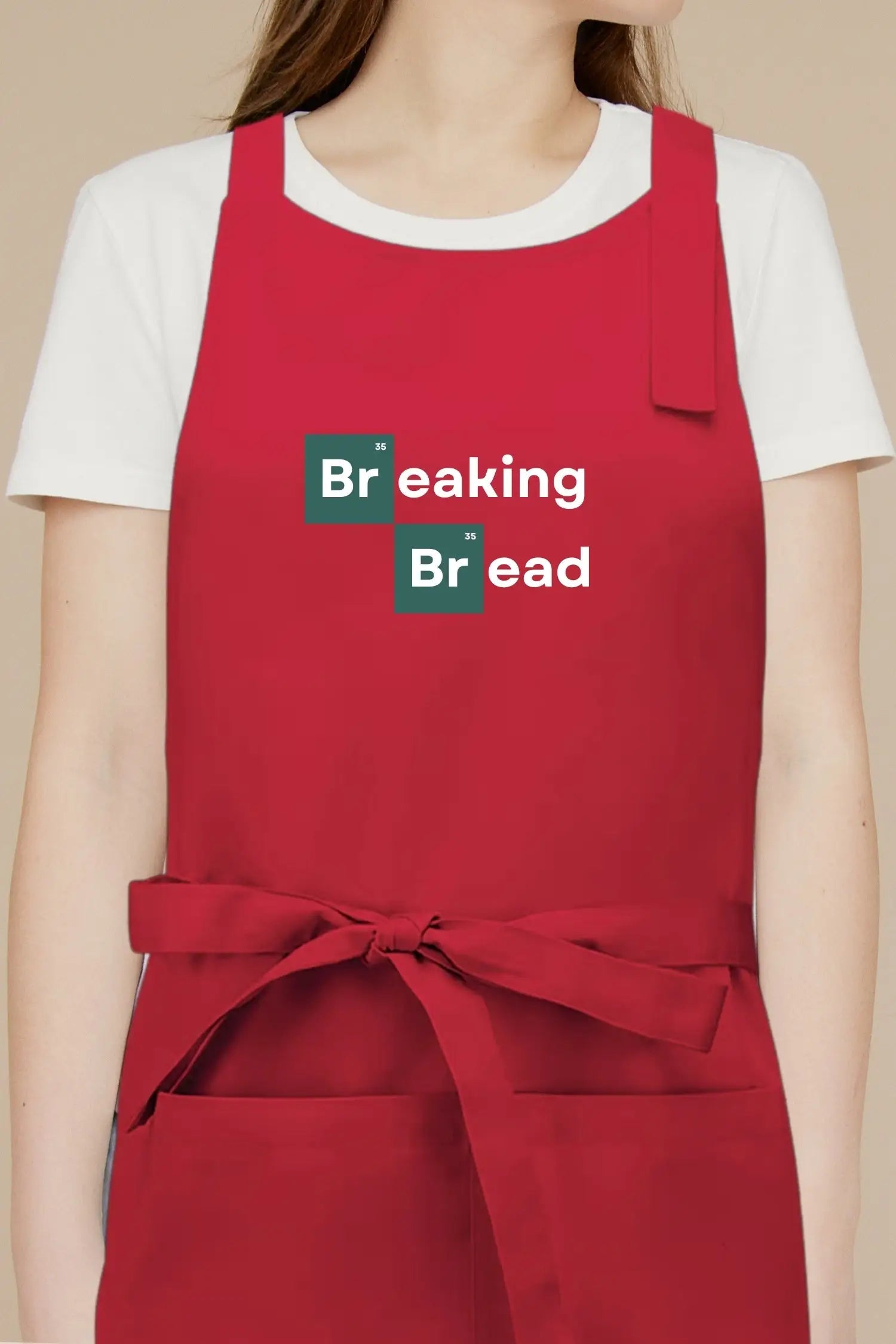 Tablier de cuisine personnalisé “Breaking Bread” - Rouge