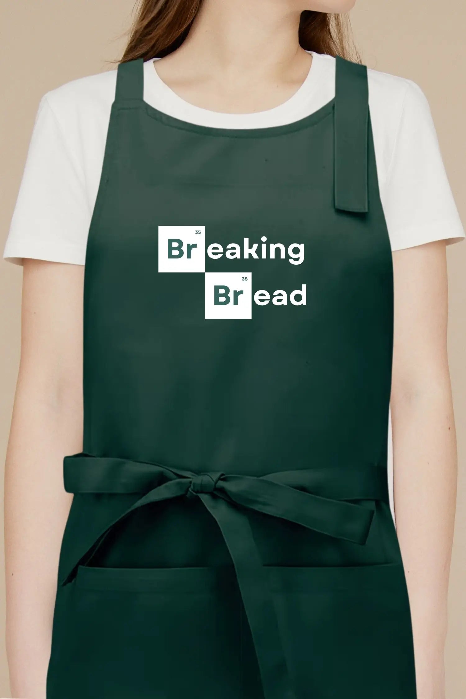 Tablier de cuisine personnalisé “Breaking Bread” - Vert