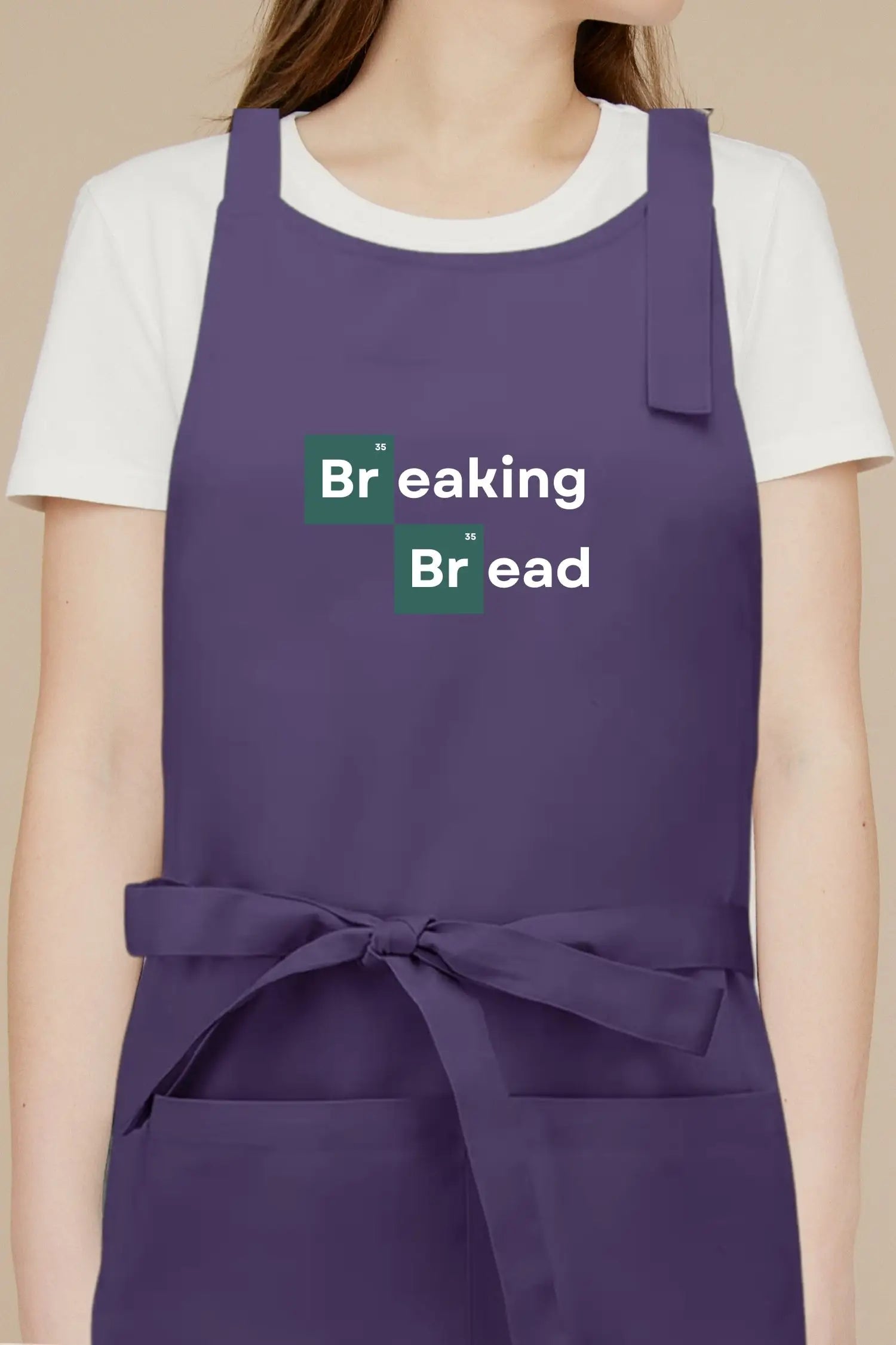 Tablier de cuisine personnalisé “Breaking Bread” - Violet