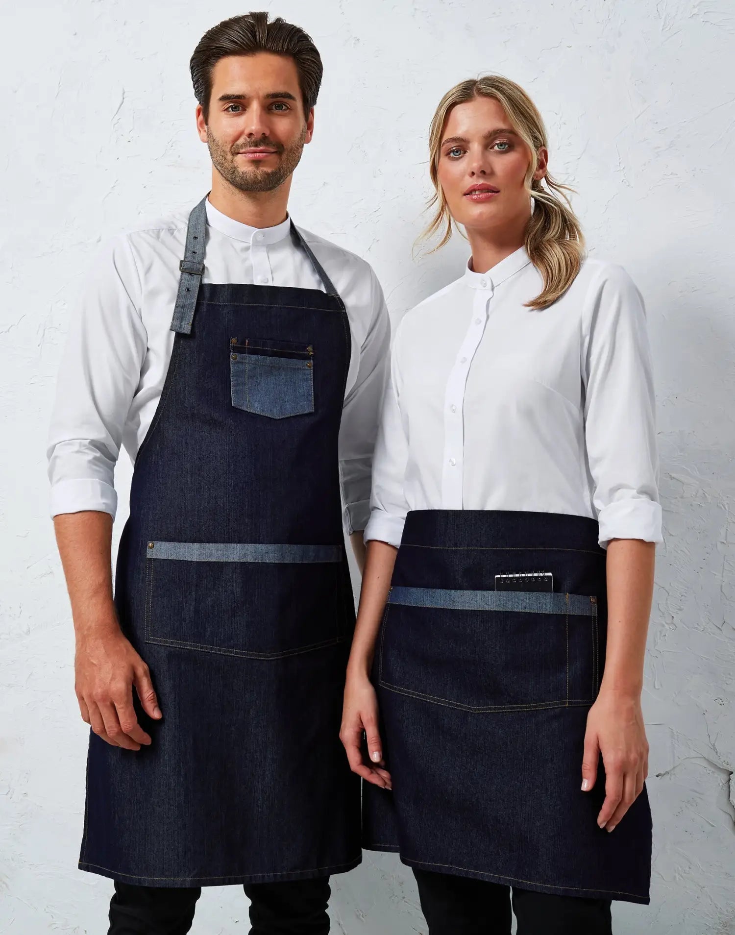 Tablier de cuisine personnalisé denim à bavette