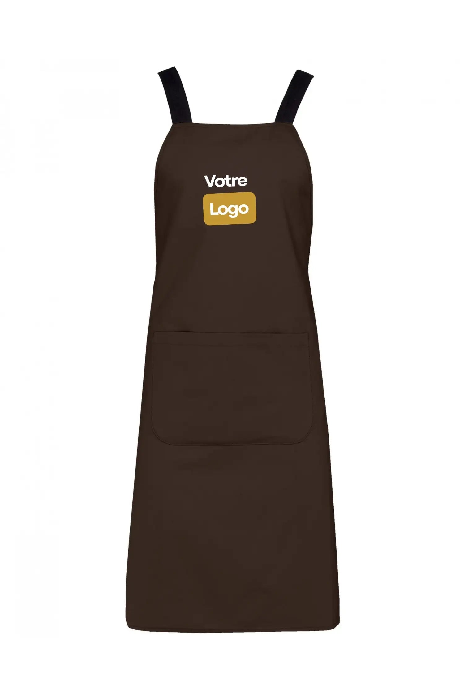 Tablier de cuisine personnalisé ’Héritage’ 100% coton Bio - Chocolat