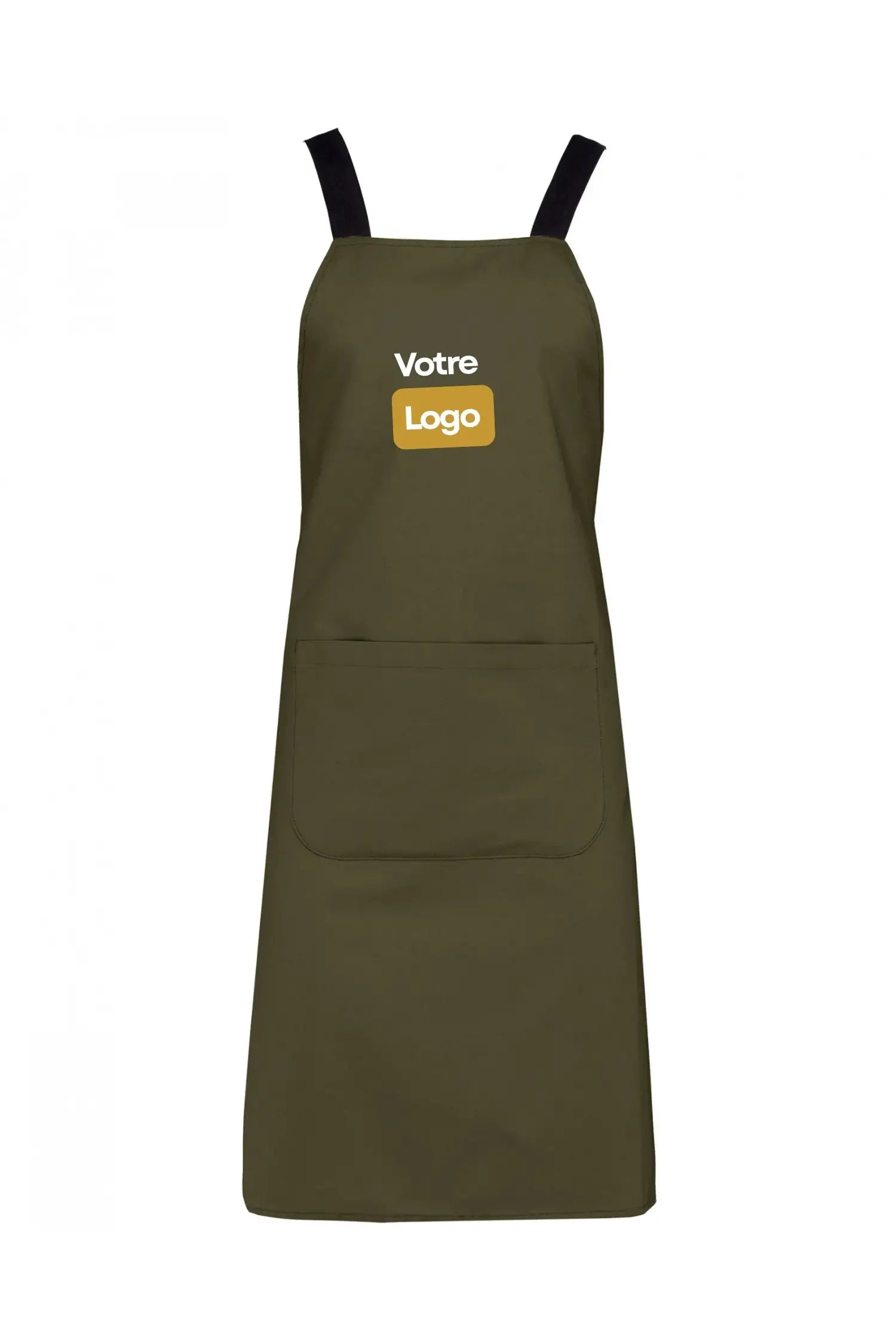 Tablier de cuisine personnalisé ’Héritage’ 100% coton Bio - Vert Mousse