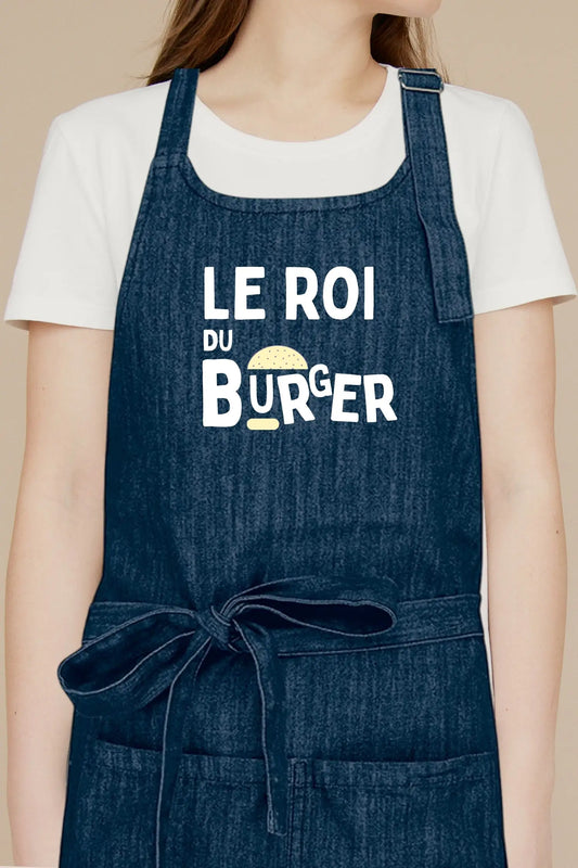Tablier de cuisine personnalisé “Le roi du burger” imprimé