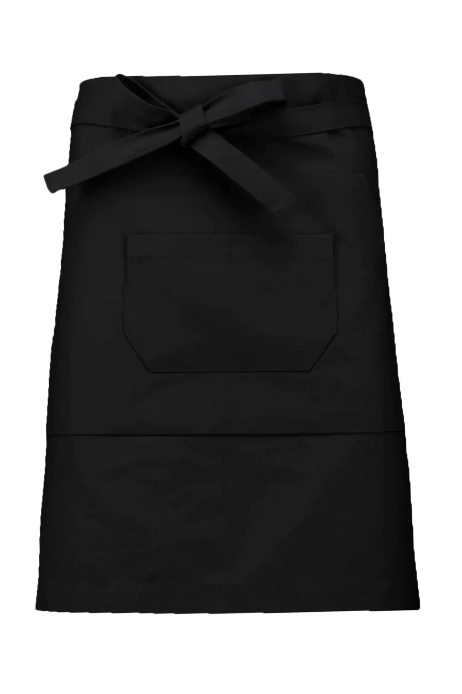 Tablier de cuisine personnalisé Mi-Long Personnalisable avec Double Poche - 100% Coton - Noir
