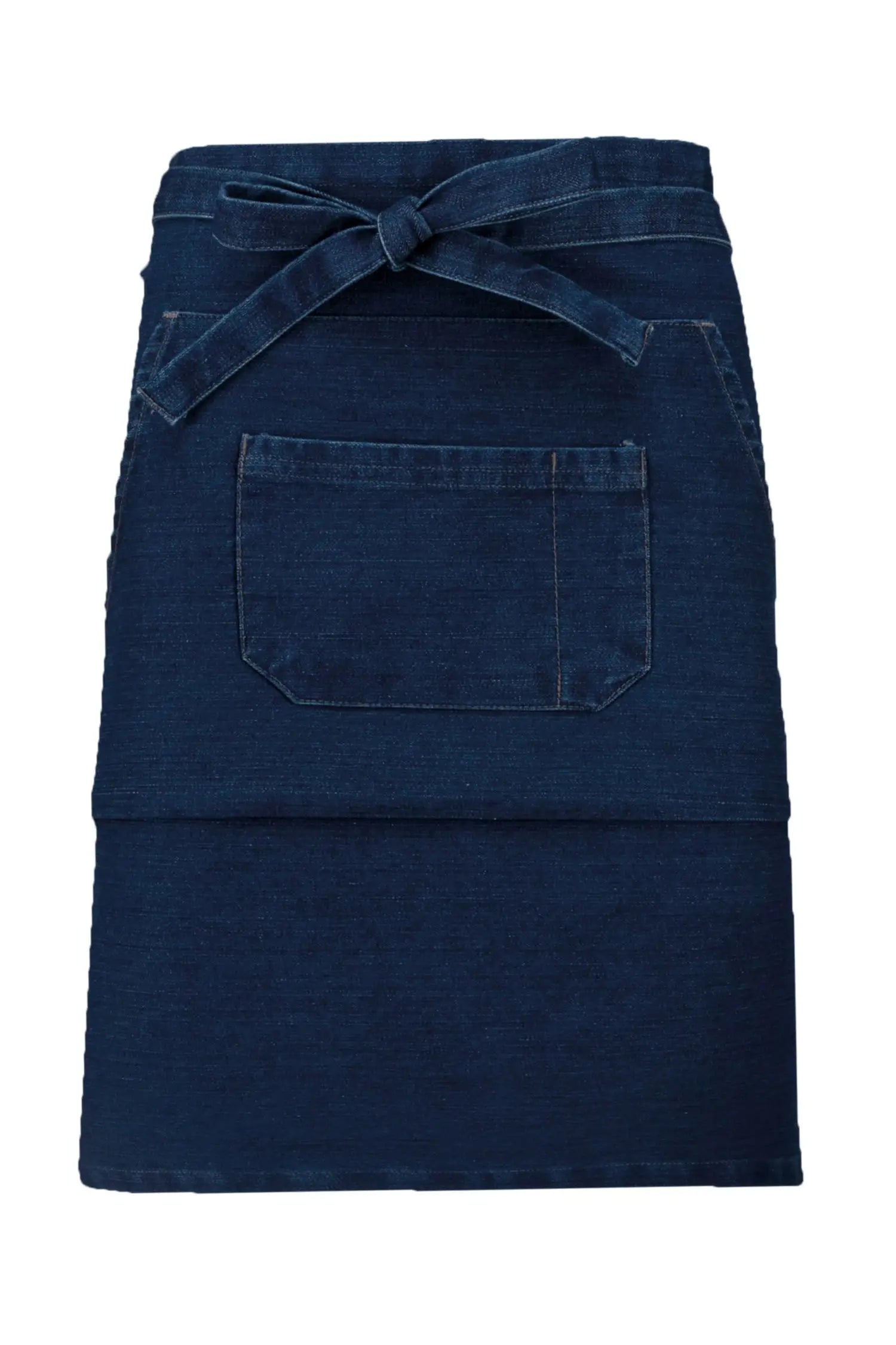 Tablier de cuisine personnalisé Mi-Long Personnalisable avec Double Poche - 100% Coton - Bleu denim