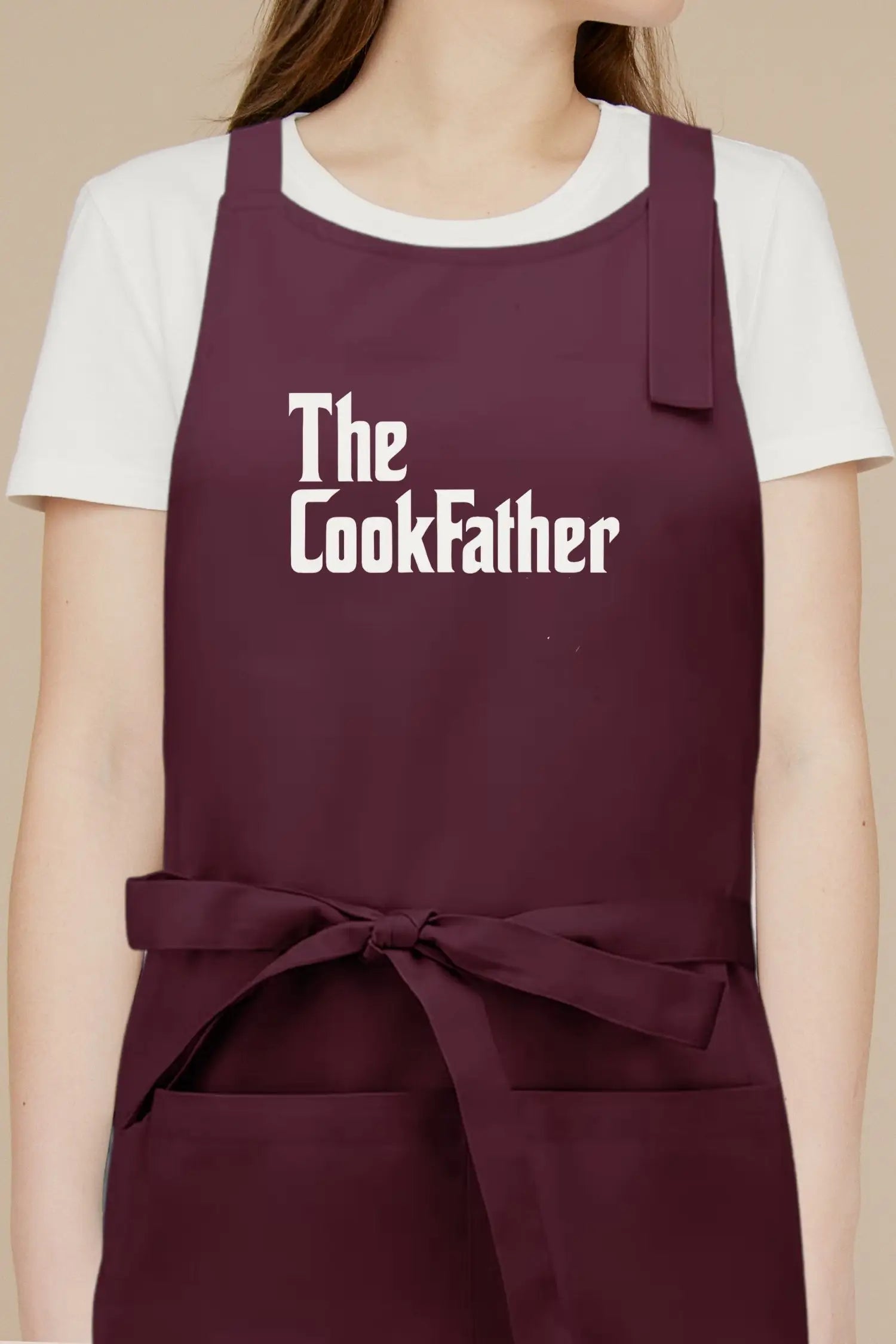 Tablier de cuisine personnalisé “The CookFather’ imprimé - Prune