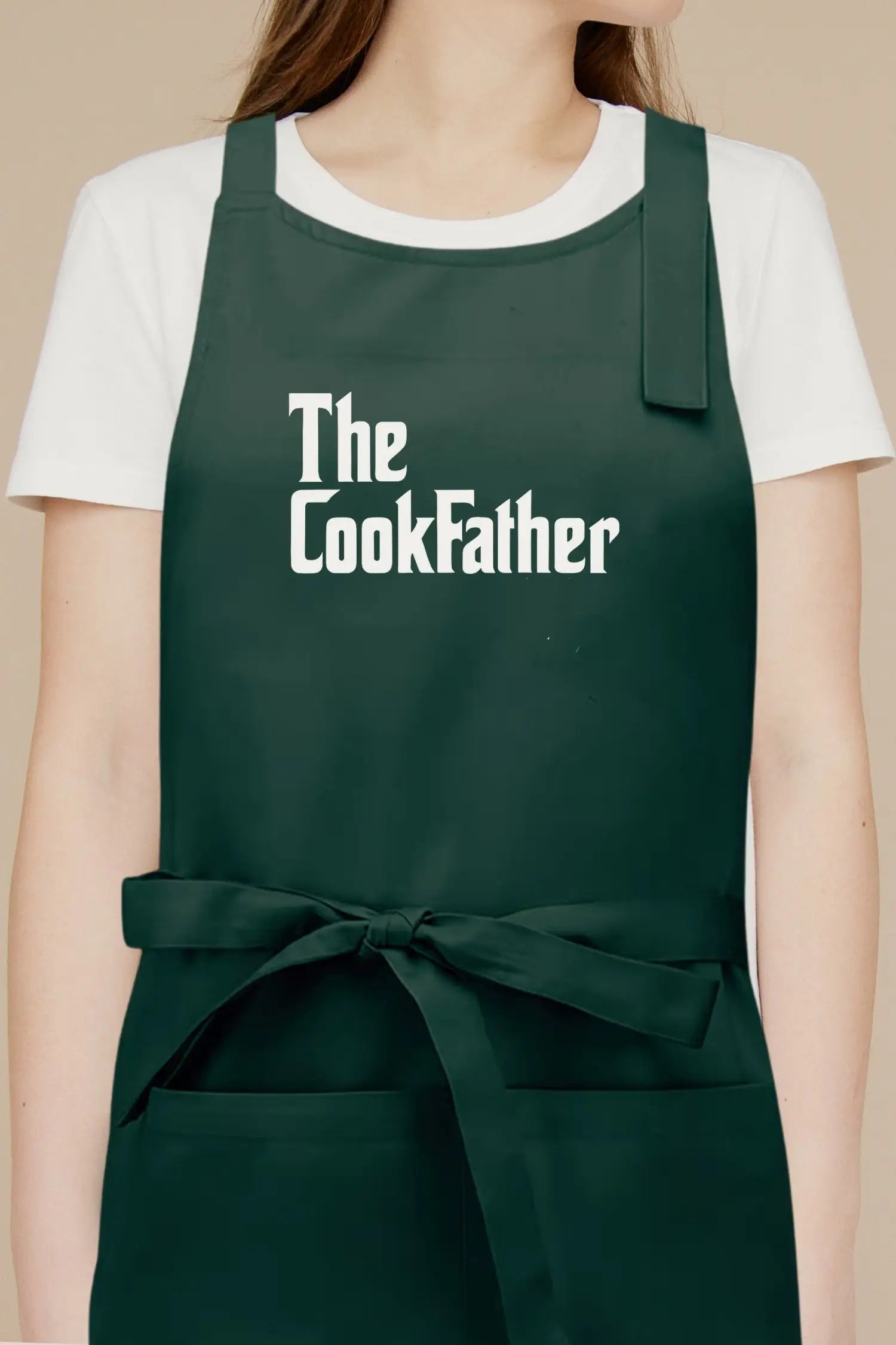 Tablier de cuisine personnalisé “The CookFather’ imprimé - Vert