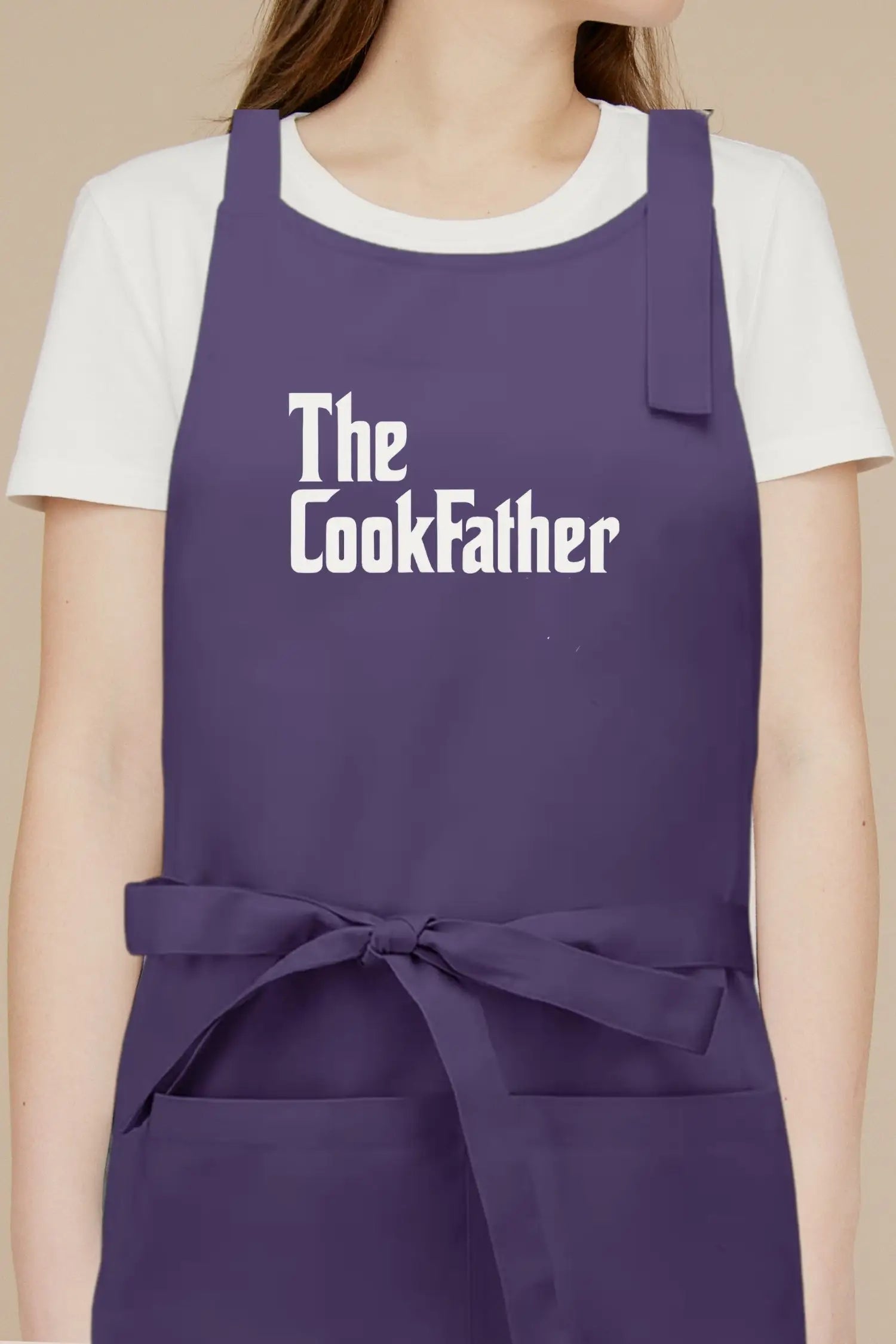 Tablier de cuisine personnalisé “The CookFather’ imprimé - Violet
