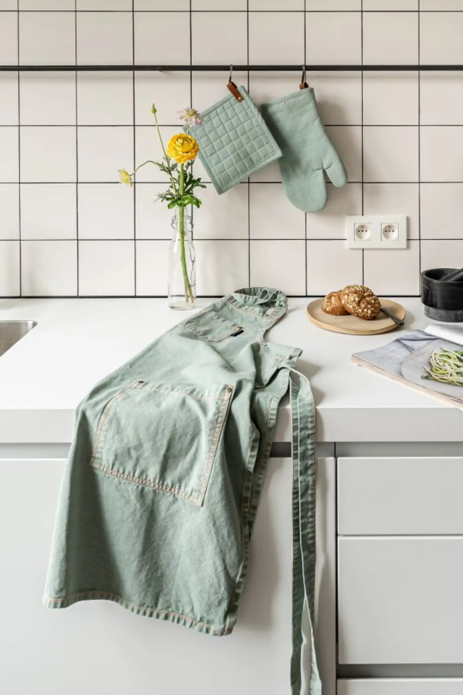 Tablier de cuisine Style Scandinave Vert Clair
