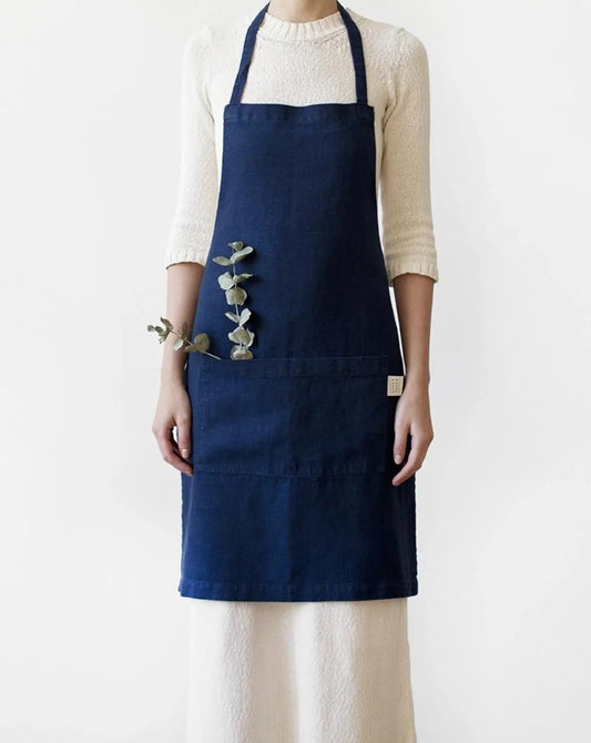Tablier en lin - Bleu marine