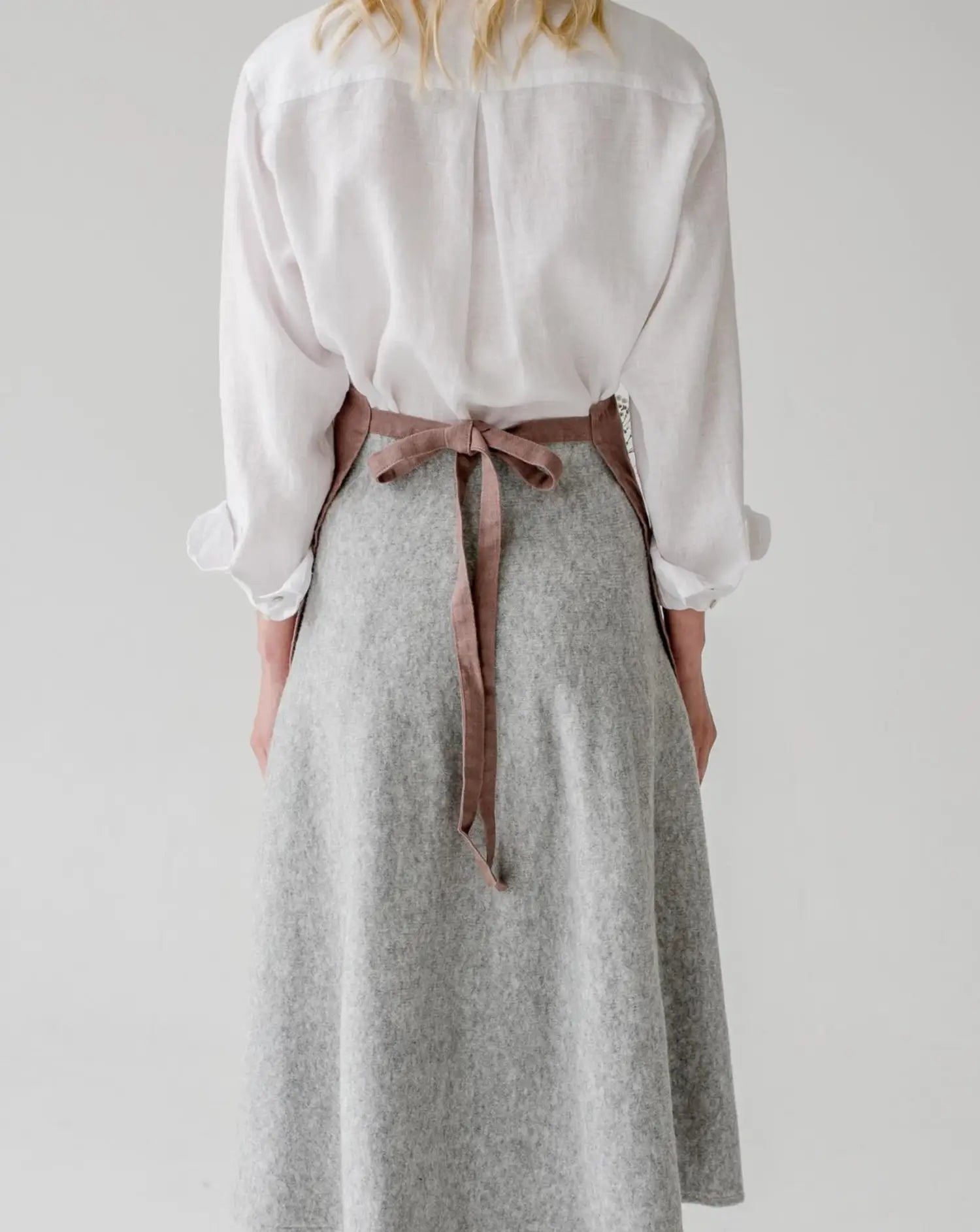 Tablier en lin naturel - Rose