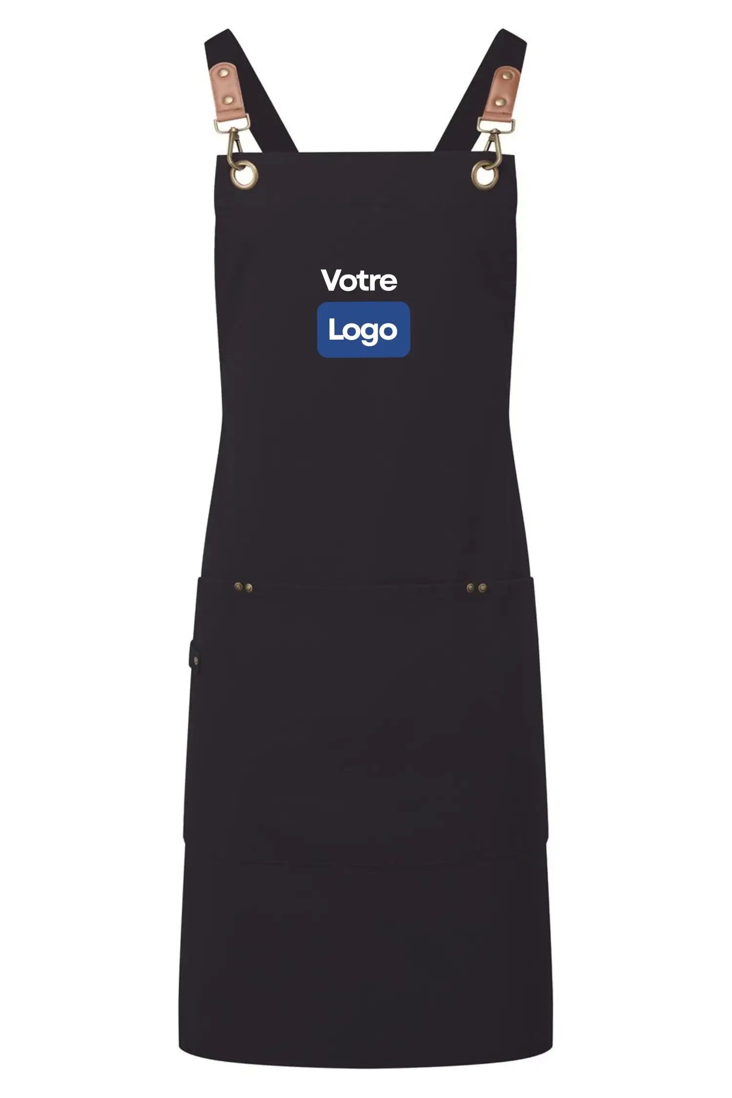 Tablier personnalisé à Bretelles Croisées Clip’n’Clasp - Bleu marine