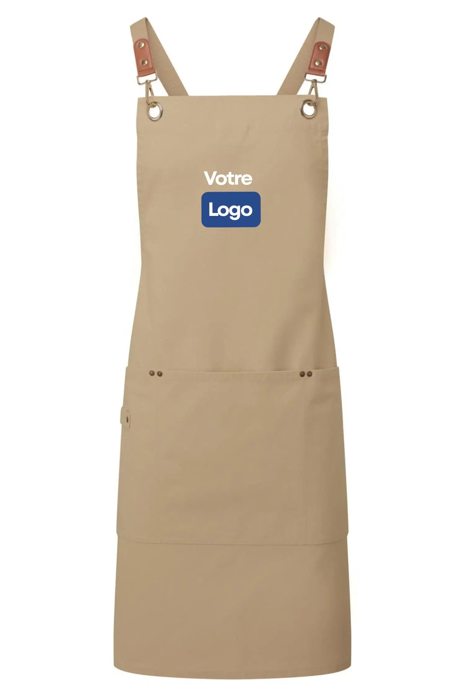 Tablier personnalisé à Bretelles Croisées Clip’n’Clasp - Khaki