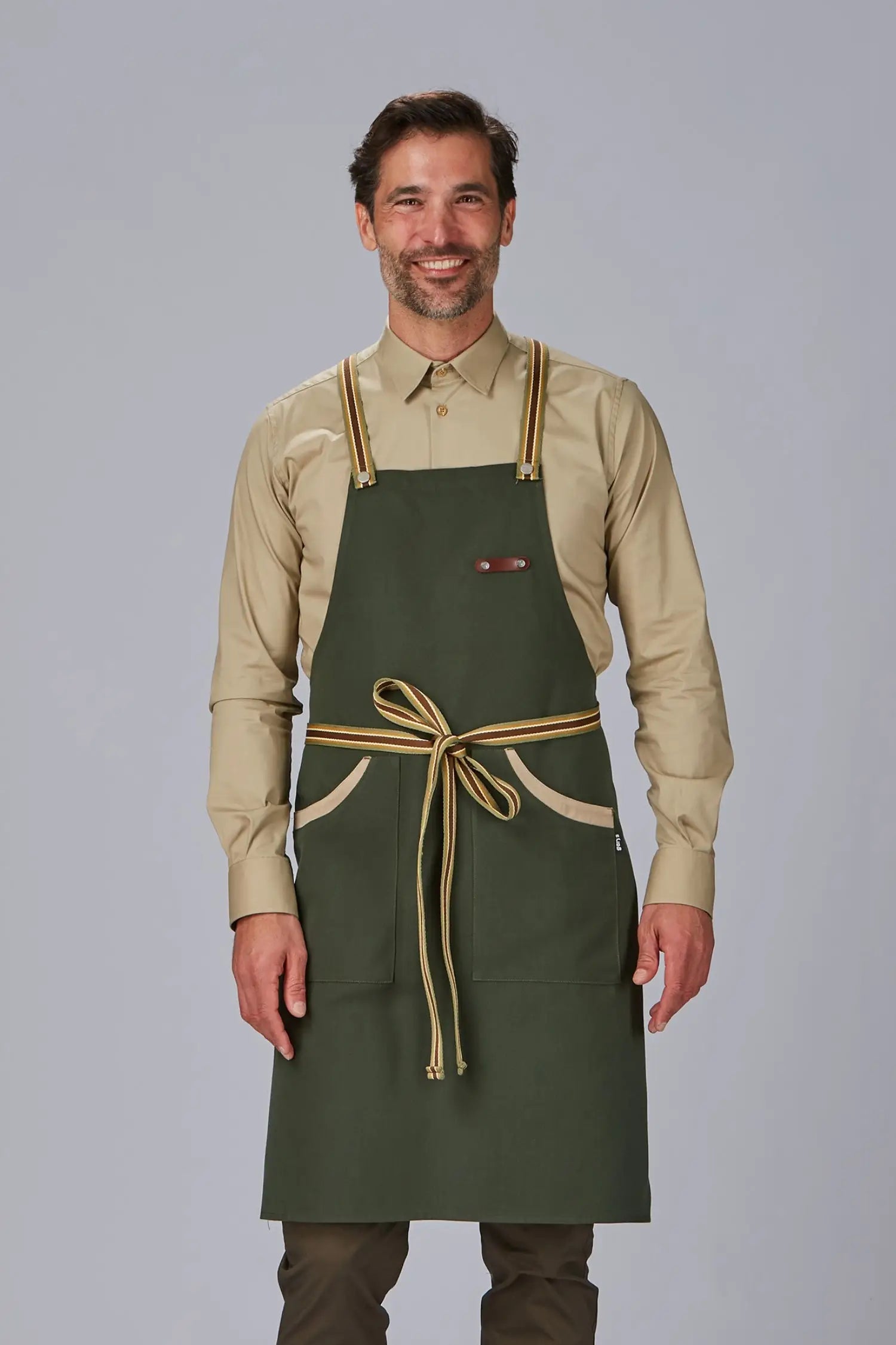 Tablier personnalisé bicolore à bavette