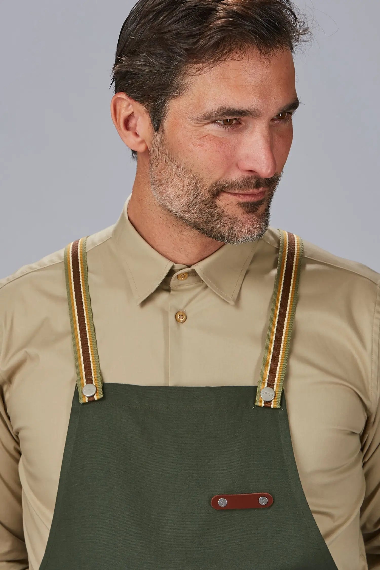 Tablier personnalisé bicolore à bavette