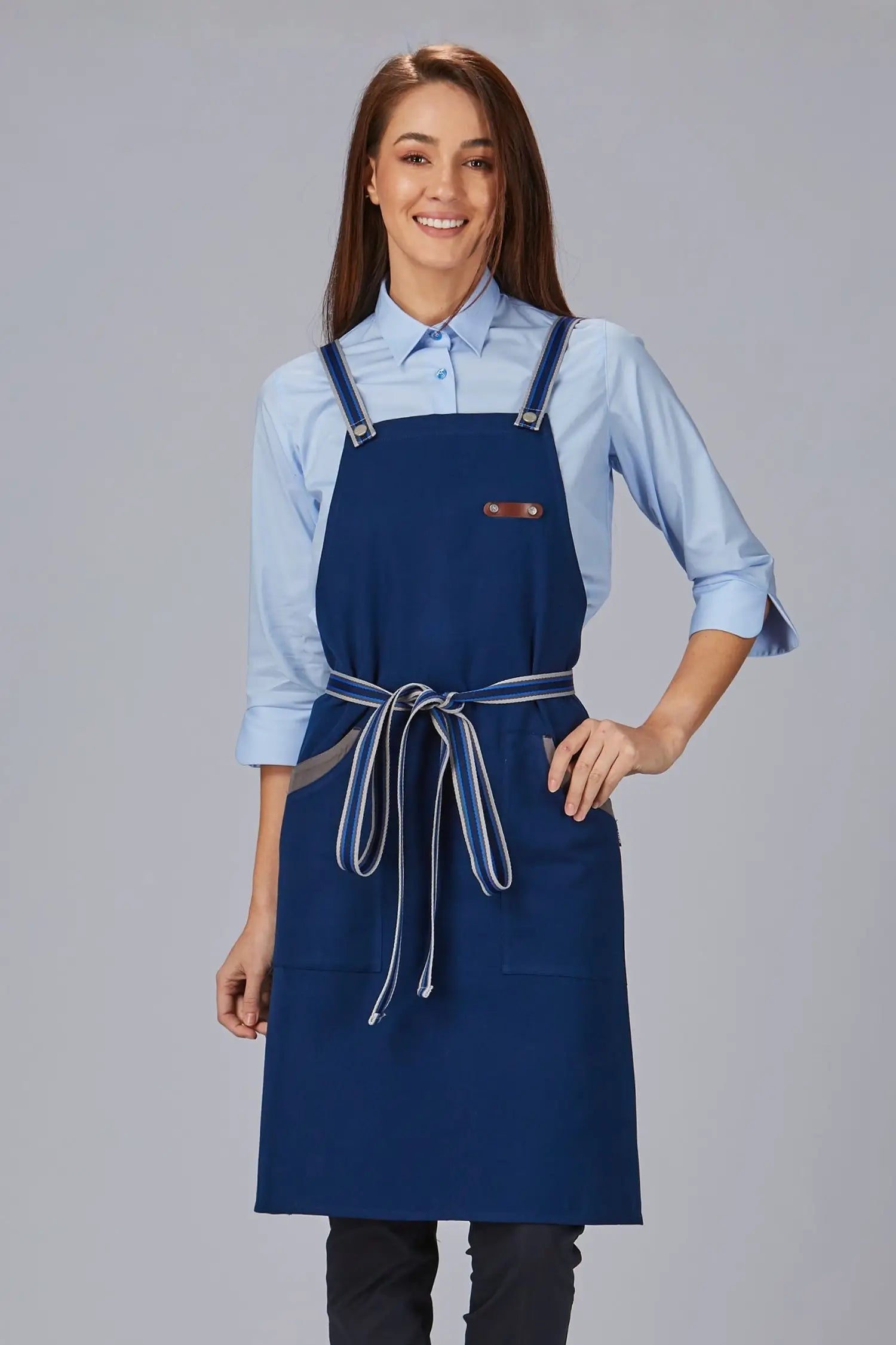 Tablier personnalisé bicolore à bavette