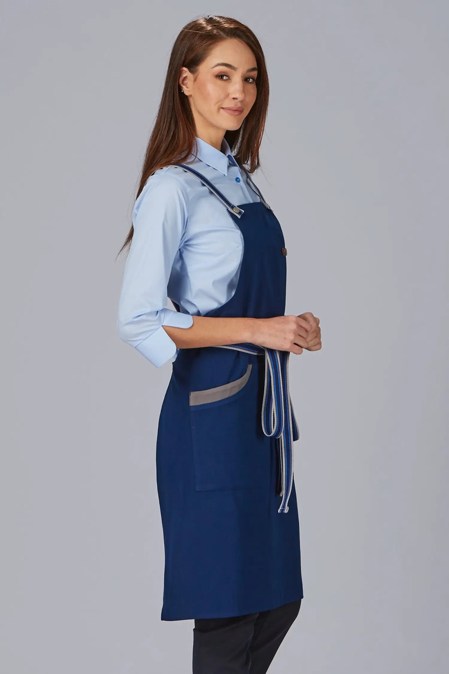 Tablier personnalisé bicolore à bavette