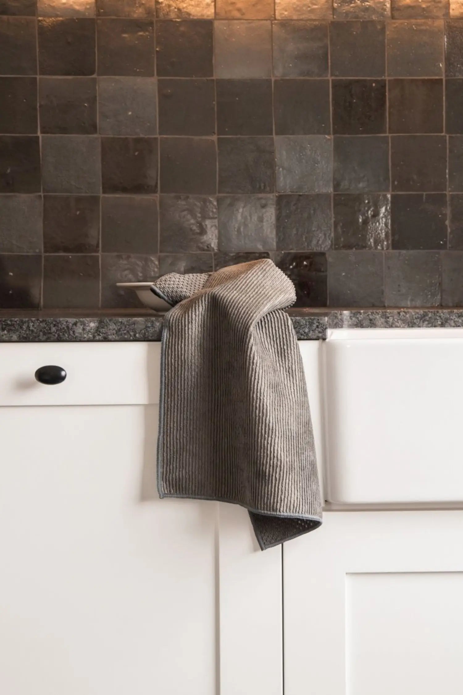 Torchon RICE - Set de 2 - Microfibre - Gris / 40x60 cm