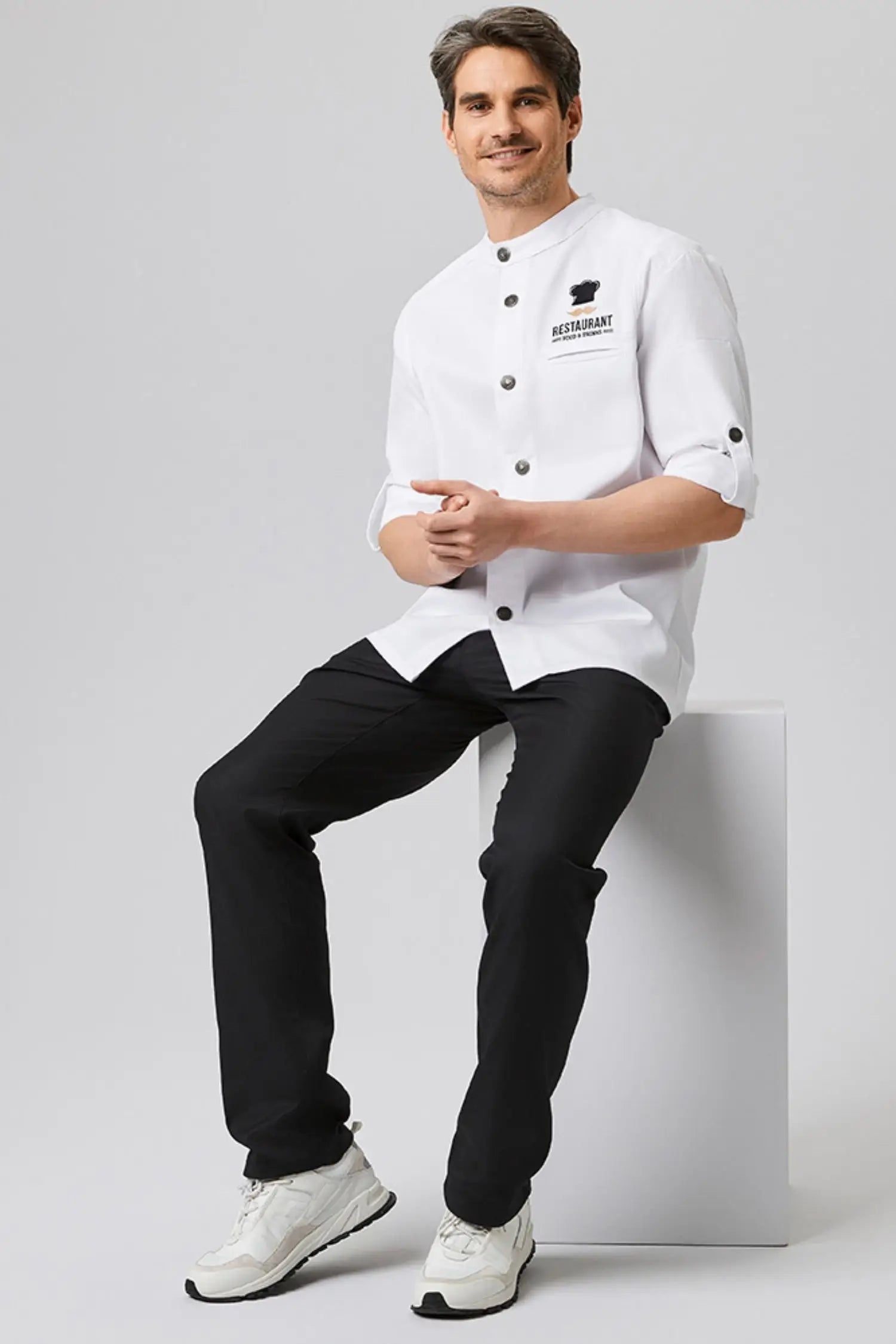 Veste de chef Bikerstyle manches longues personnalisable (XS-5XL)