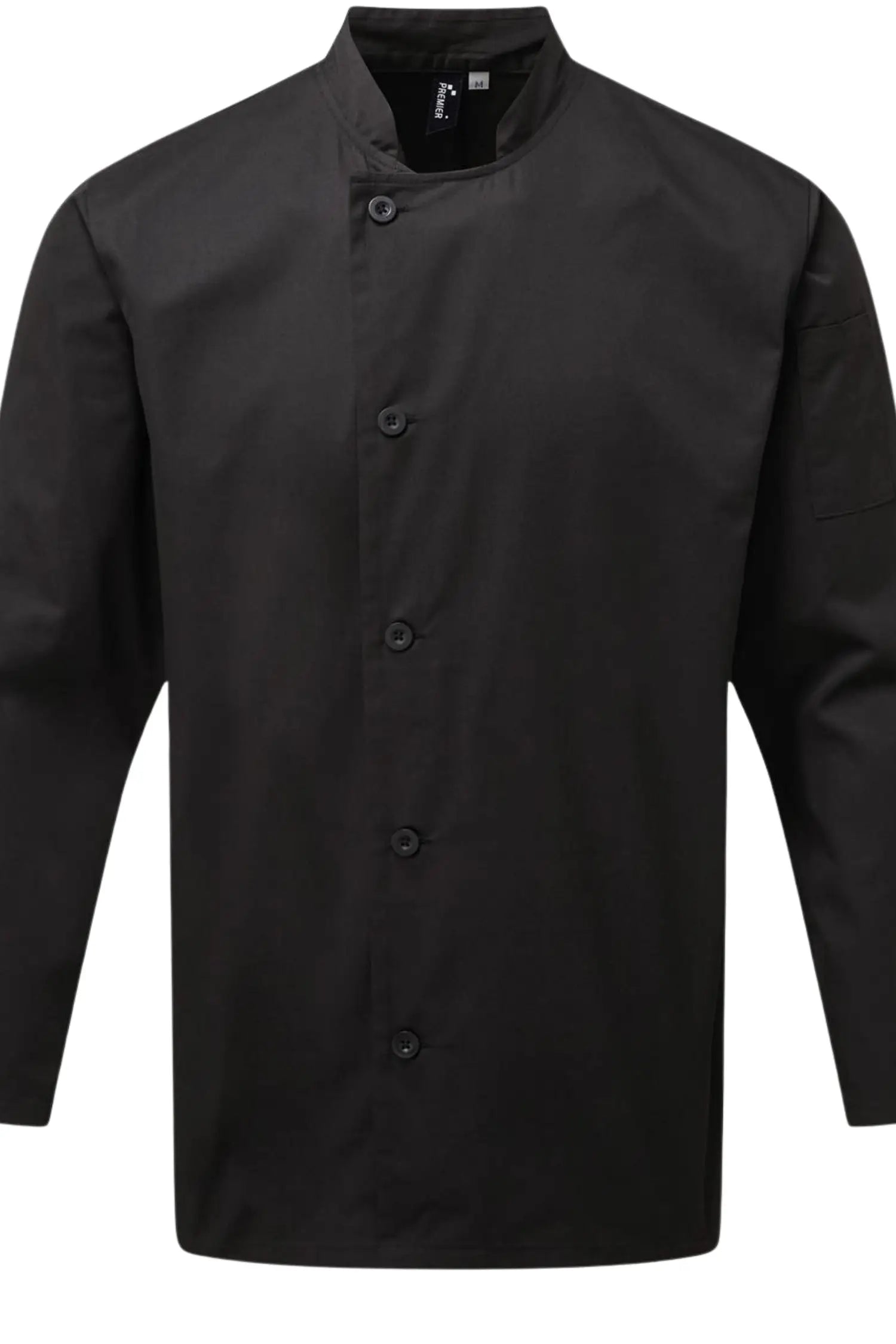 Veste de Chef Cuisinier Manches Longues ’Essential’ à Boutons Résine - Noir / XS