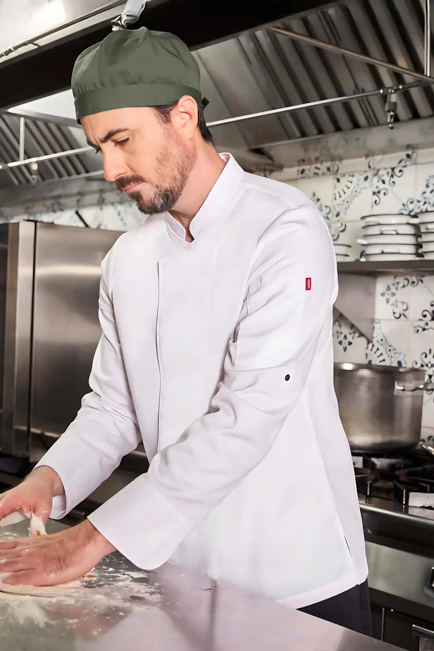 Veste de cuisine en microfibre avec dos Coolmax® manches longues - Blanc / XS