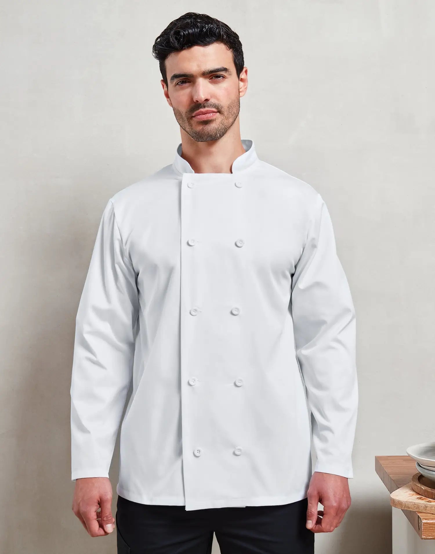 Veste de cuisine manches longues (XS-4XL) - Blanc / XS