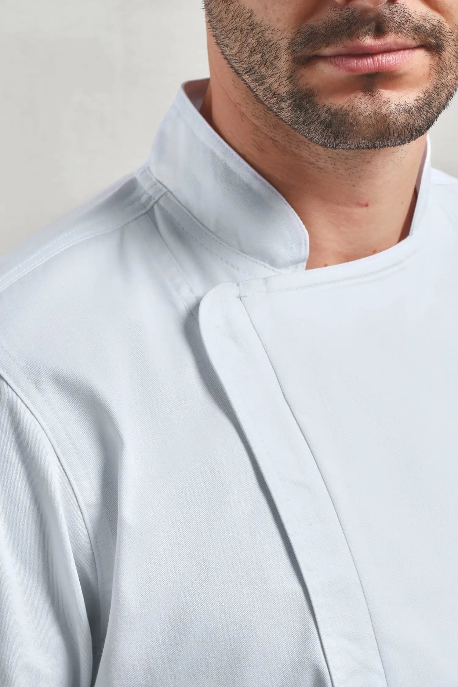 Veste de cuisinier à manches courtes et à fermeture zippée