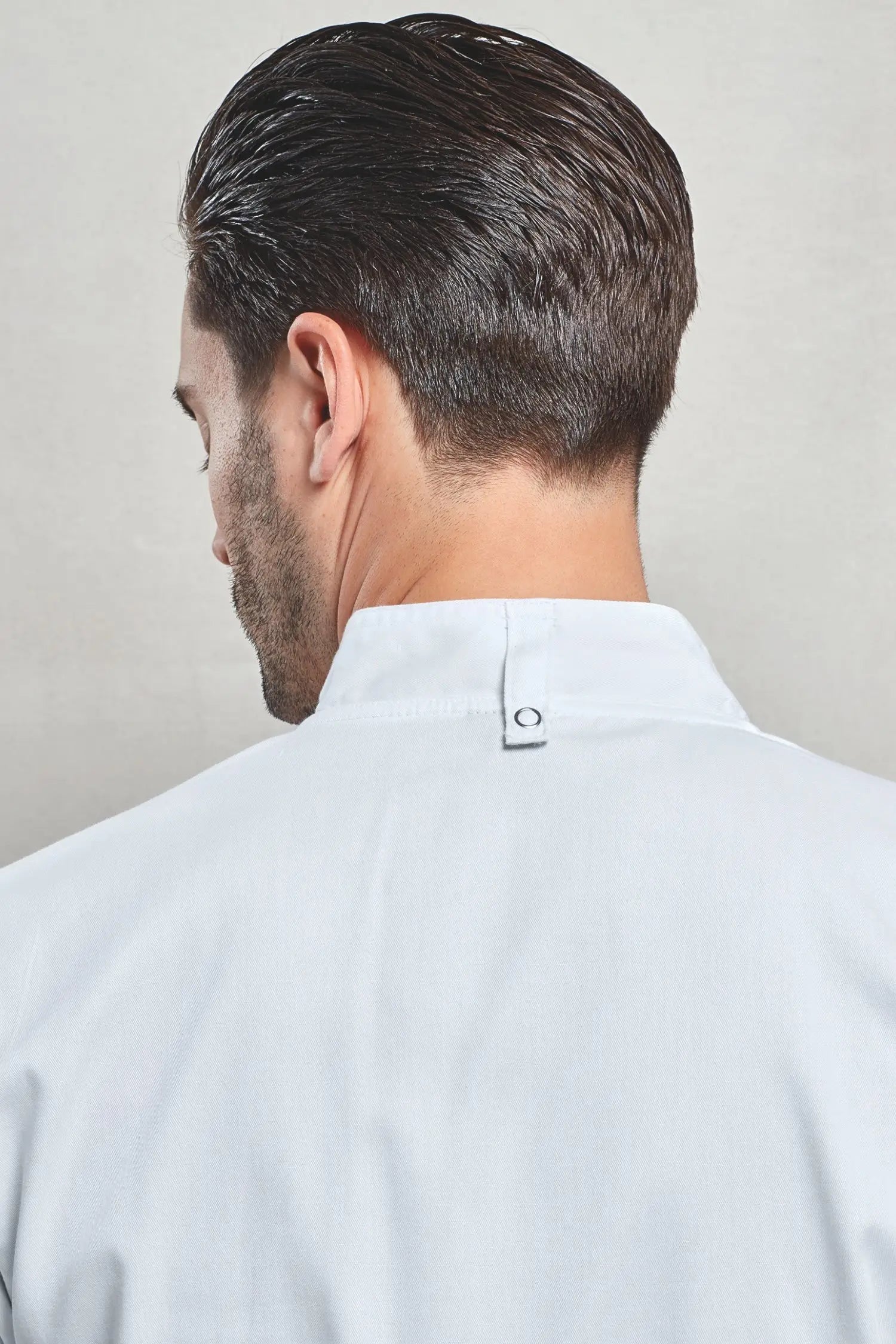 Veste de cuisinier à manches courtes et à fermeture zippée
